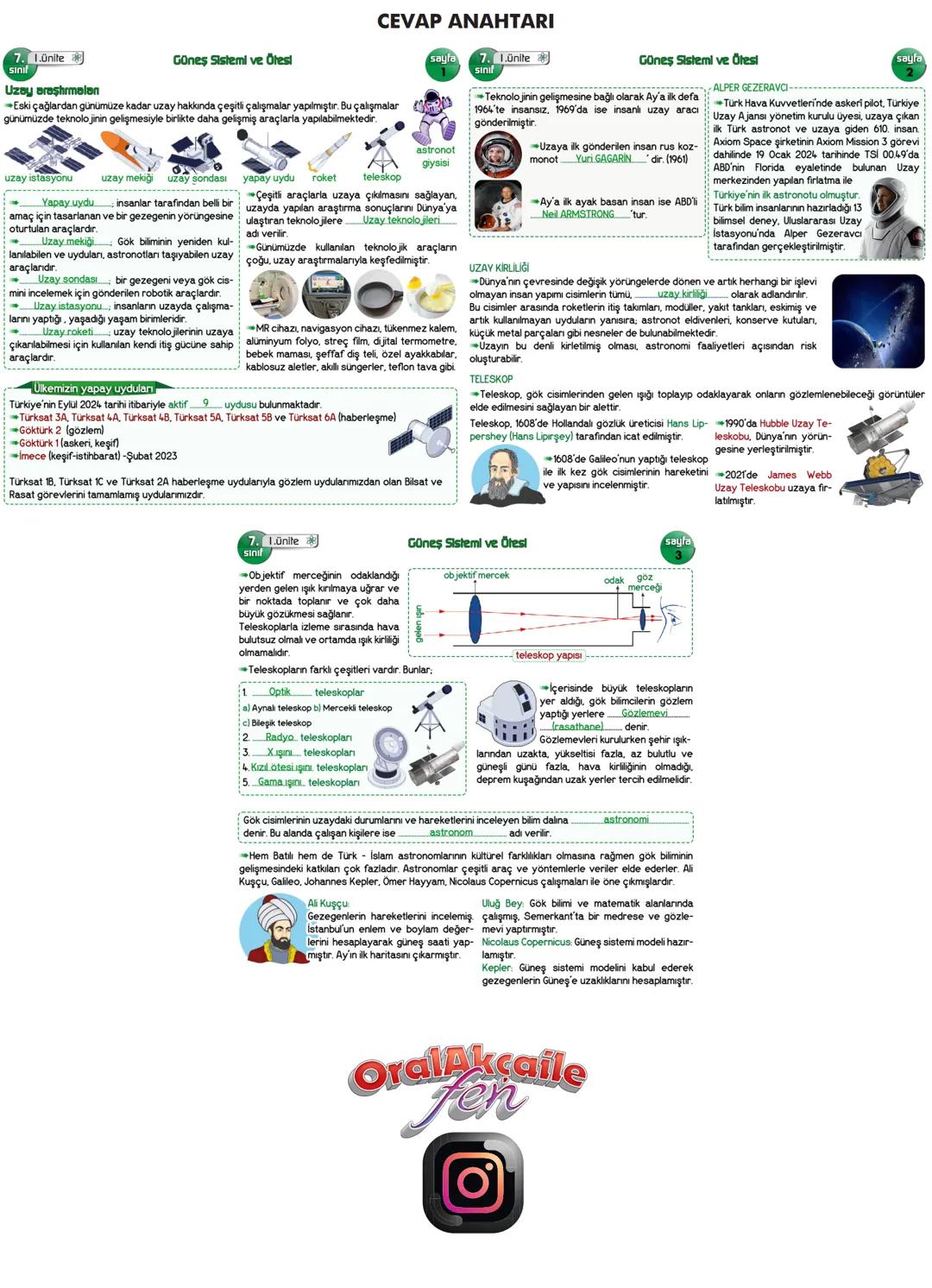 7. 1.ünite
sınıf
Güneş Sistemi ve Ötesi
sayfa
1
Uzay araştırmalan
Eski çağlardan günümüze kadar uzay hakkında çeşitli çalışmalar yapılmıştı