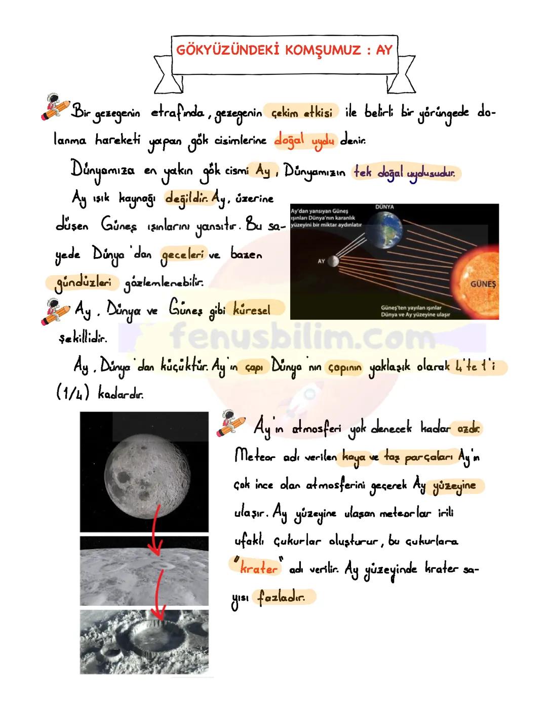 Fen Bilimleri: Gökyüzündeki Komşumuz Ay