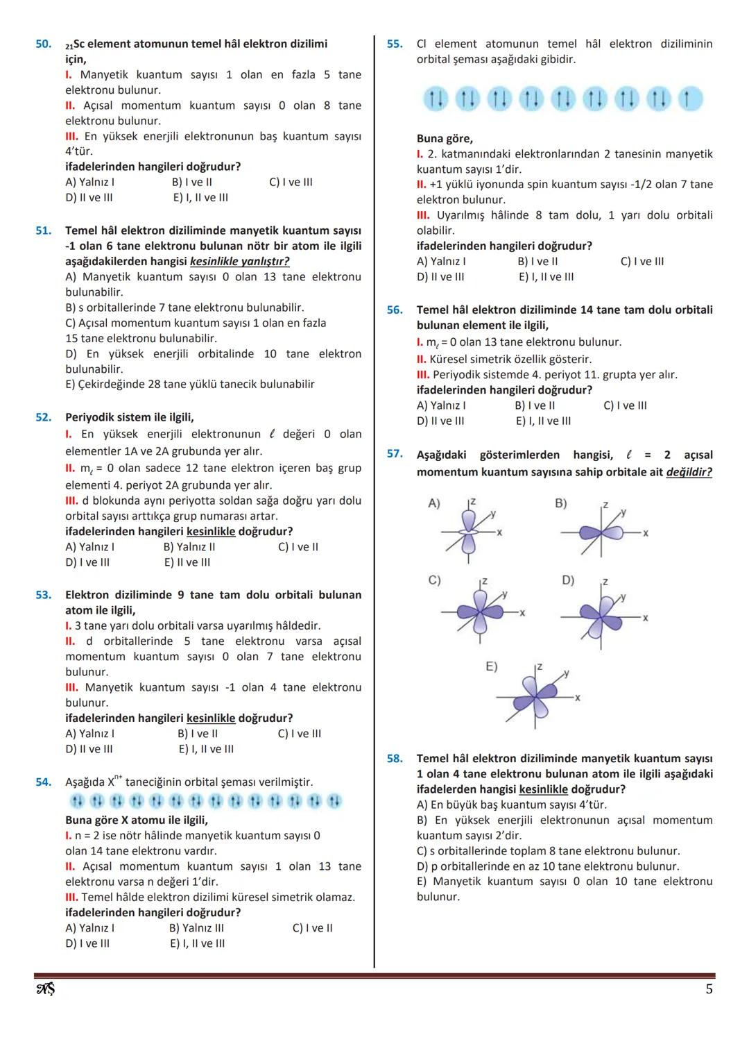 11. SINIF MODERN ATOM TEORİSİ
1.
Bohr atom modeline göre, her katmanın bir enerjisi
vardır.
enerjisi bulunduğu katmanın enerjisine
bağlıdır.
