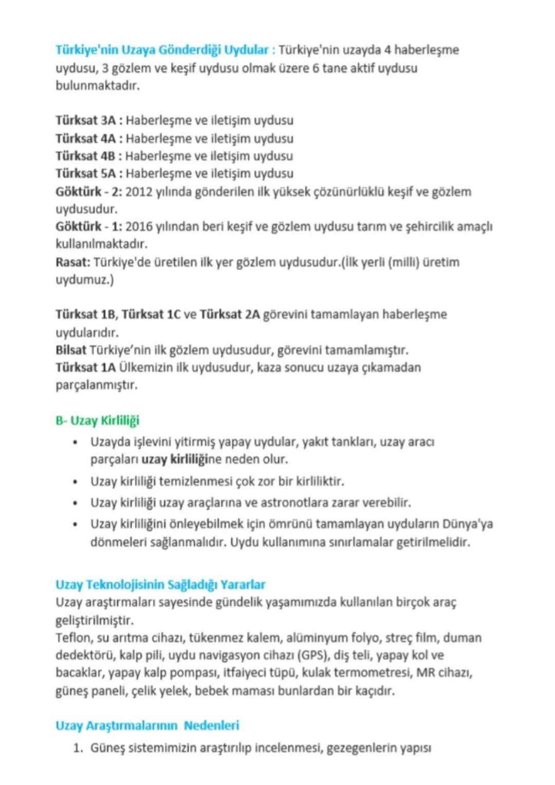 # 1.ÜNİTE GÜNEŞ SİSTEMİ VE ÖTESİ
## A- Uzay Teknolojileri
17. yüzyılda teleskobun icadı ile uzay araştırmaları hız kazanmıştır.
Uzay araşt