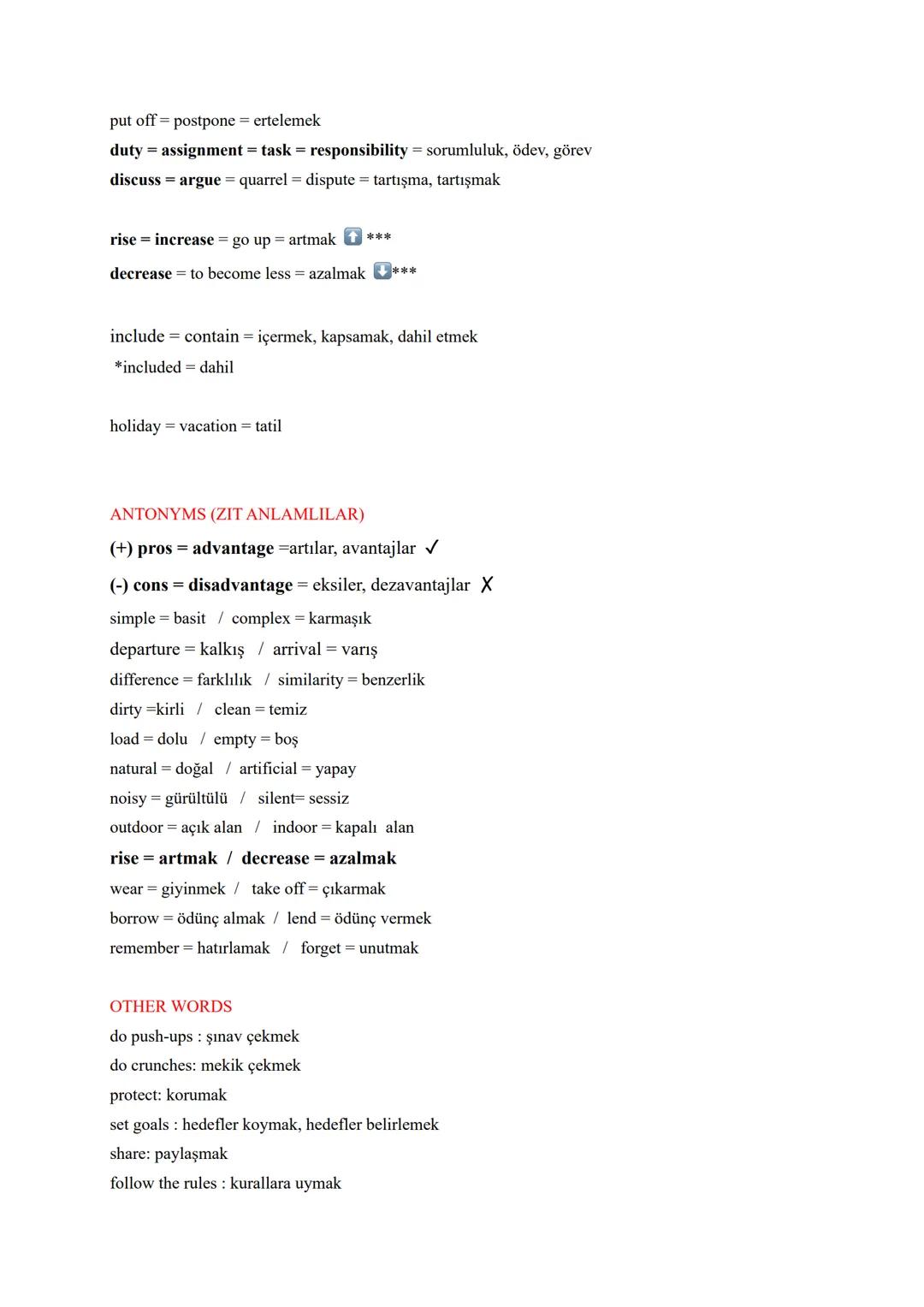 VOCABULARY
SYNONYMS (Eş Anlamlılar)
UNIT 2- TEEN LIFE
casual = typical = usual = ordinary = familiar = sıradan, günlük, rahat, genel
unusual