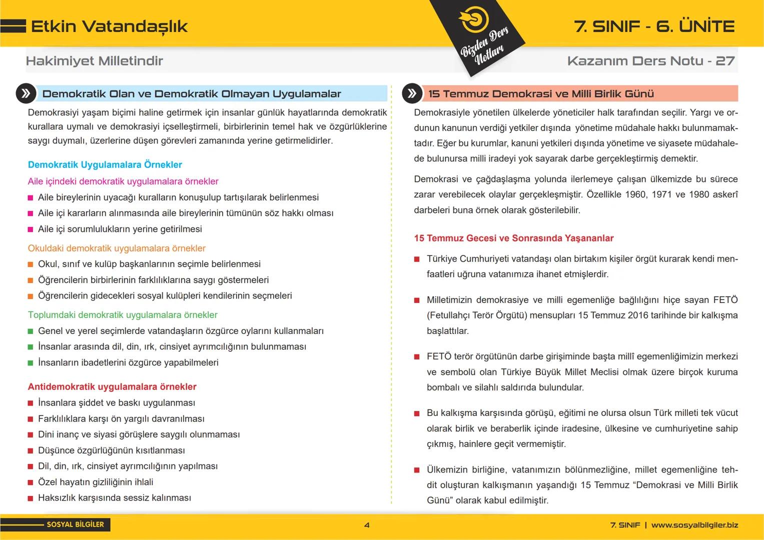 7.SINIF
1, 2, 3, 4, 5 ve
6.ÜNİTE
DERS NOTLARI
sosyalbilgiler.biz
Şeyhmus Yüce 7.SINIF
I.ÜNİTE
DERS NOTLARI
sosyalbilgiler .biz
Şeyhmu