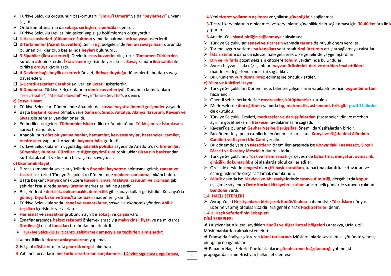 ÜNİTE: YERLEŞME VE DEVLETLEŞME SÜRECİNDE SELÇUKLU TÜRKİYESİ
1.1. ANADOLU SİYASİ TARİHİ (1072-1308)
➤ Malazgirt Savaşı sonrası Türklerin Anad