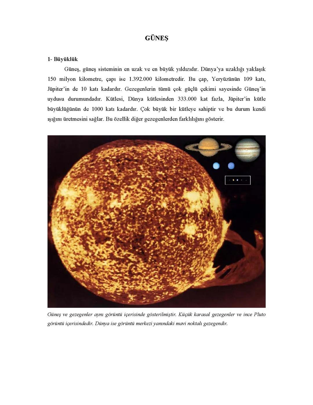 Güneş Hakkında İlginç ve Eğitici Bilgiler