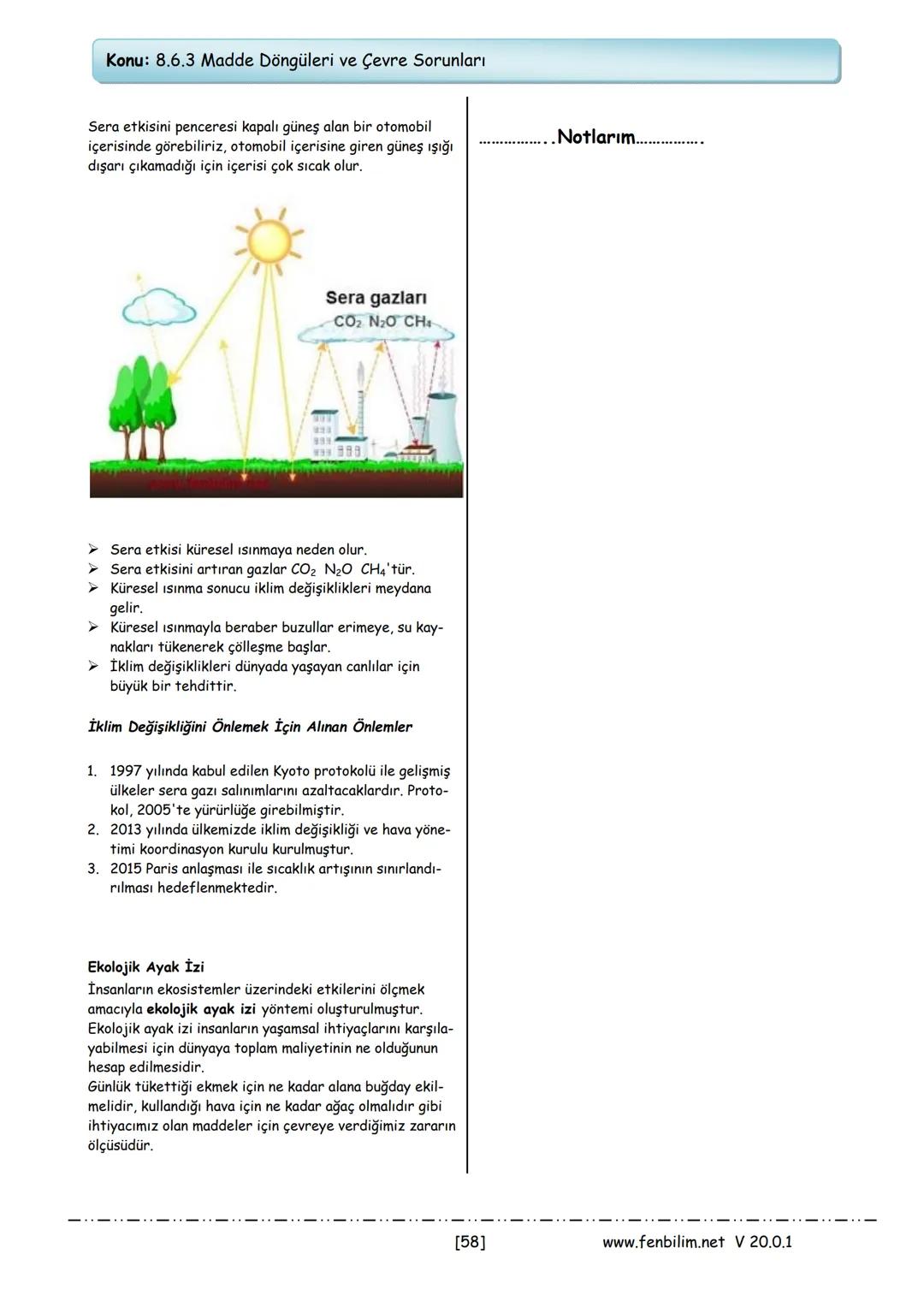 8.Sınıf Fen Bilimleri
Ders Notları
Barış ZEREN
Fen Bilimleri Öğretmeni
www.fenbilim.net V 20.0.1 1.Ünite: Mevsimler ve İklim
Konu: 8.1.1 Mev