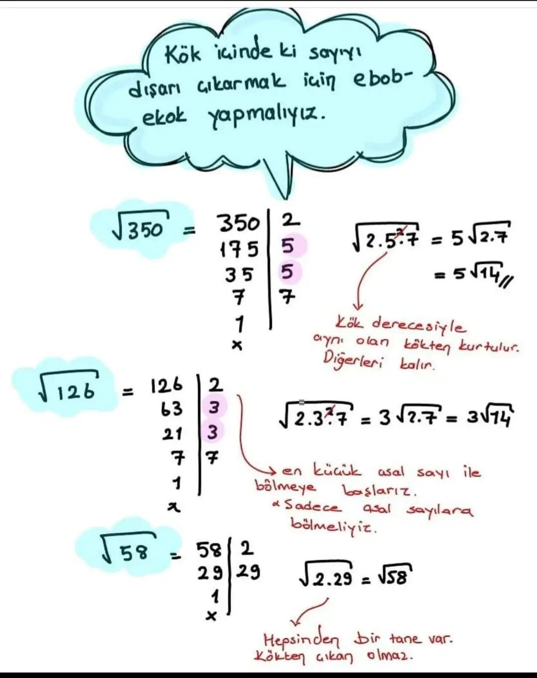 * Eğer kökün derecesi tek sayı ise
kök içerisindeki sayı negatif olabilir.
ก
"√
ve
sayılar olabilir.
In tek sayı olsun.
ǝ tüm bam
kök
#Eğer