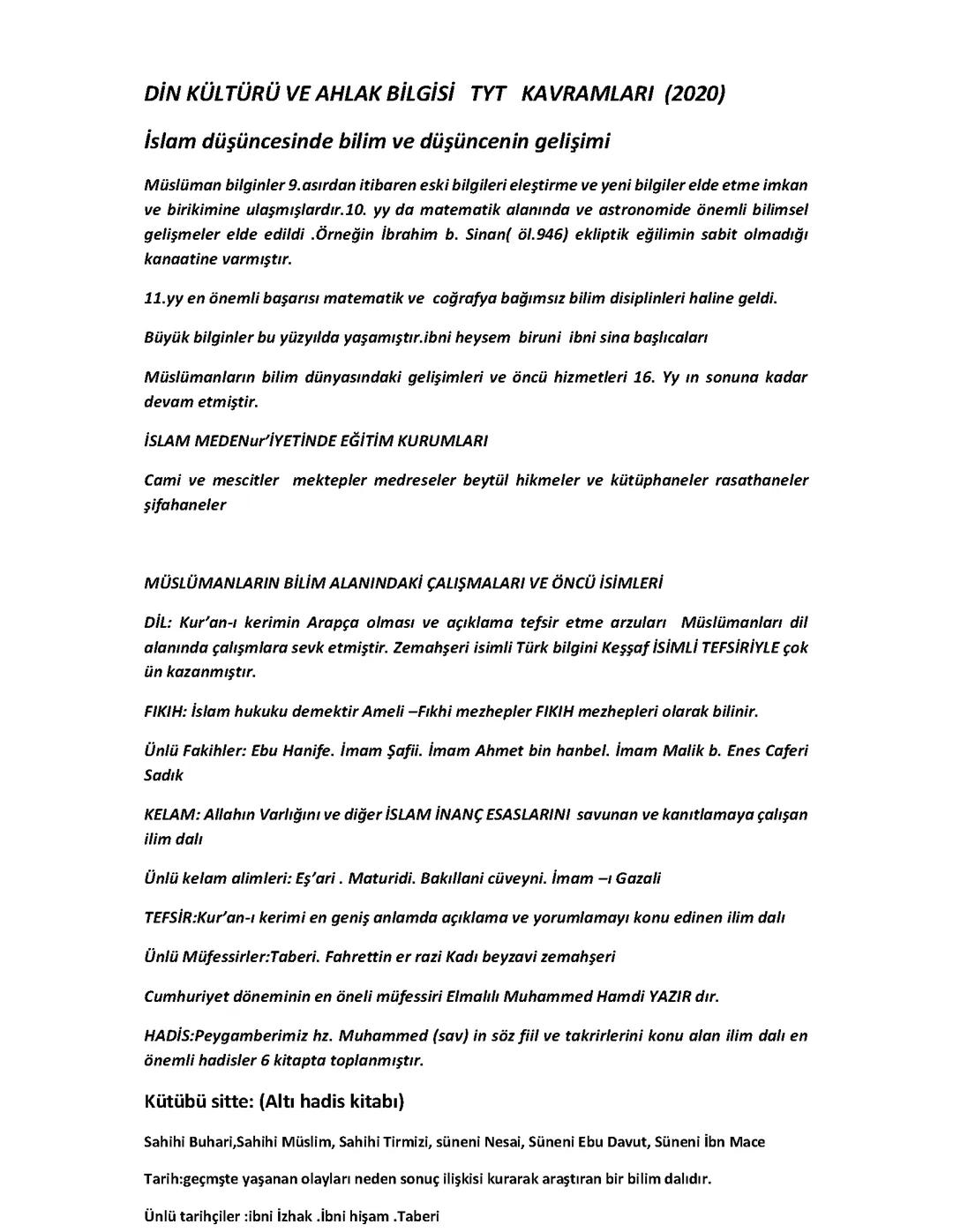 TYT Din Kültürü Rehberi