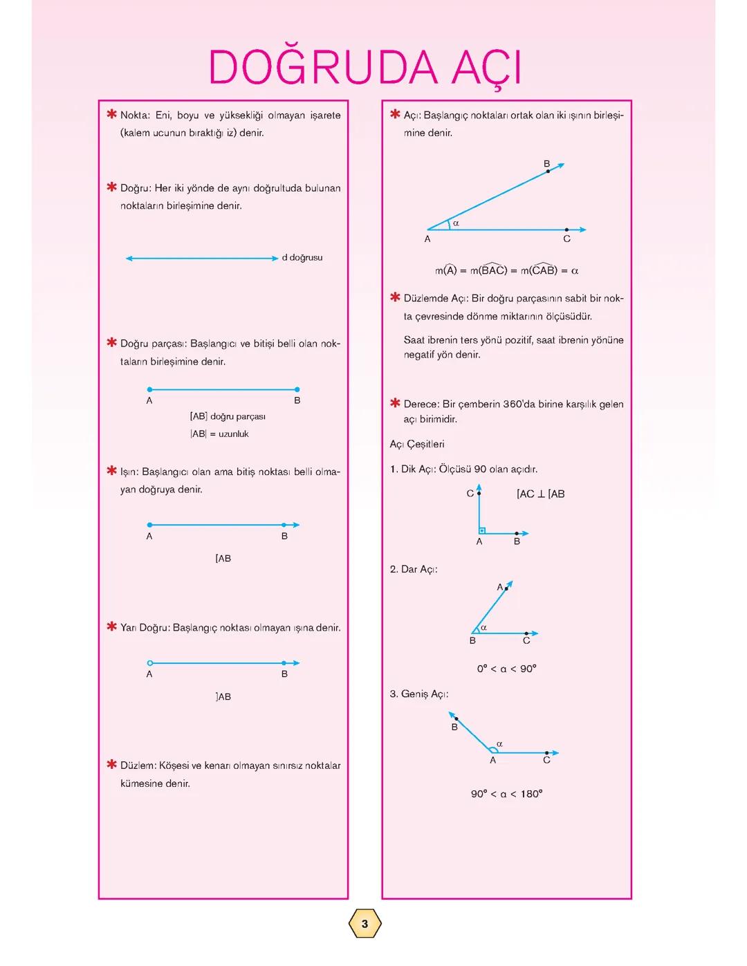 Doğruda açılar konusu