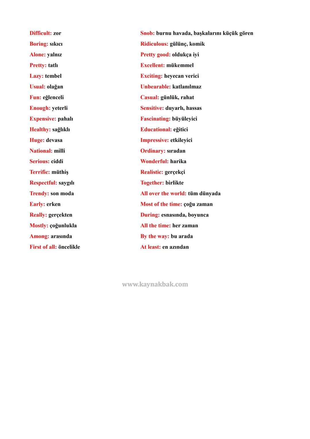 # İNGİLİZCE 8.SINIF 2.ÜNİTE KELİMELER
## UNIT 2 TEEN LIFE
Like: sevmek
Love: sevmek
Hate: nefret etmek
Feel: hissetmek
Argue: tartışma