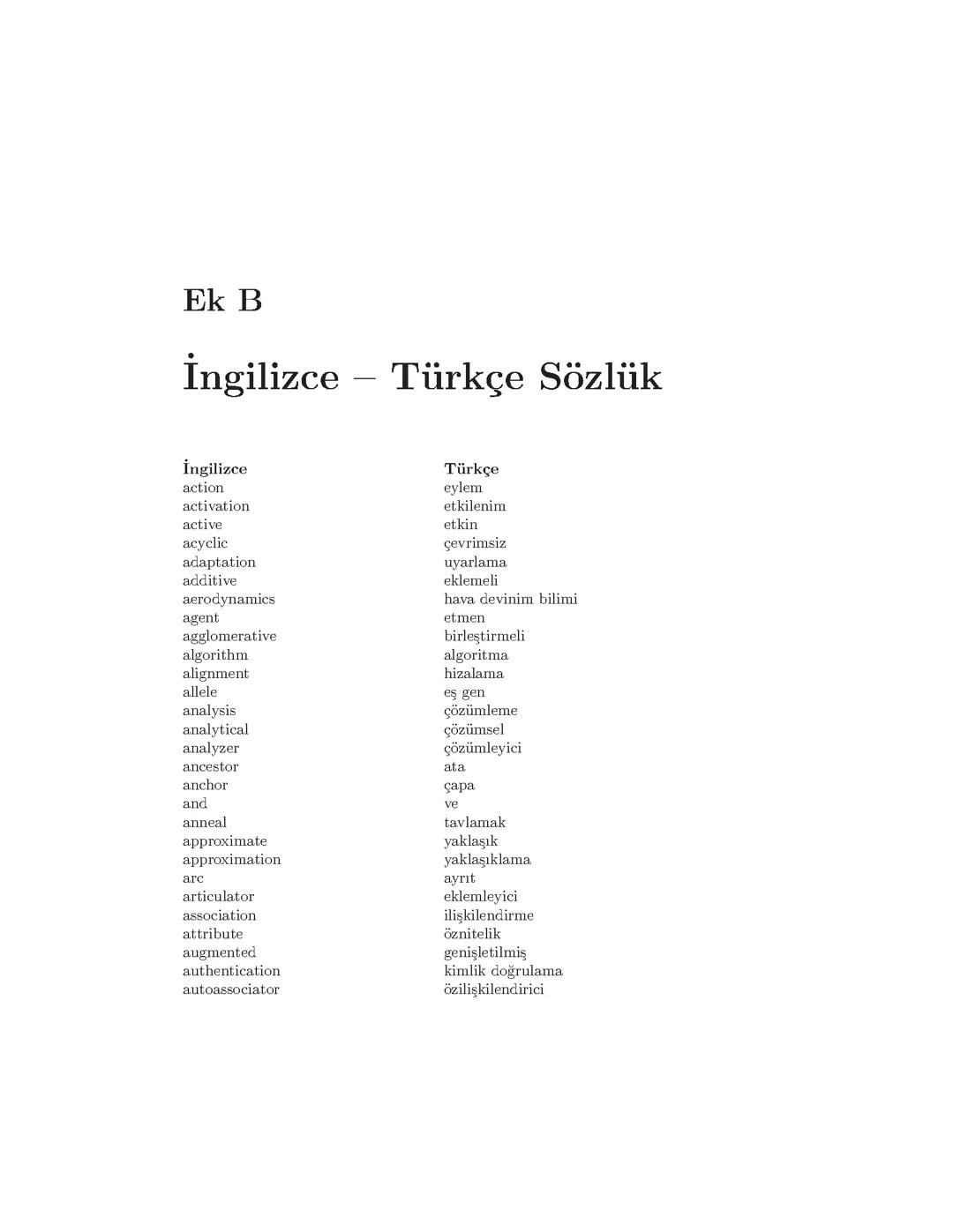 İngilizce küçük sözlük