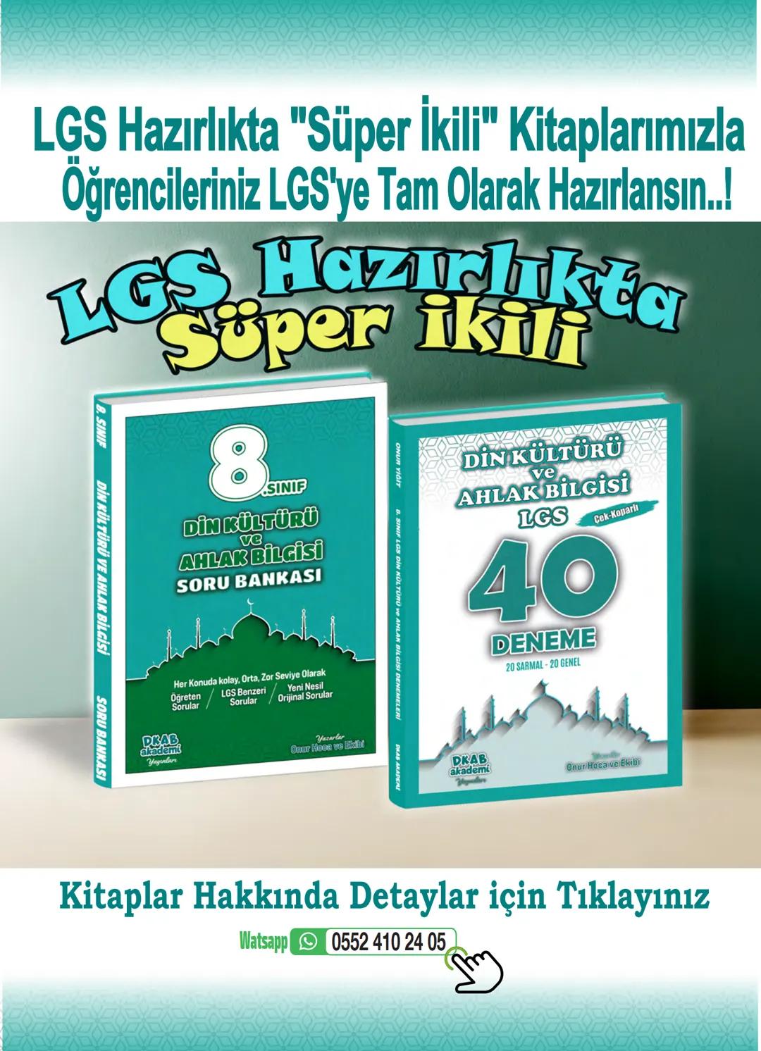 8. Sınıf
Din Kültürü ve Ahlak Bilgisi
LGS'de Çıkmış Tüm
Sorular (2018-2024)
1. Ünite Konu Konu
Hazırlayan
onurhoca-dkabakademi.com "Kader ve