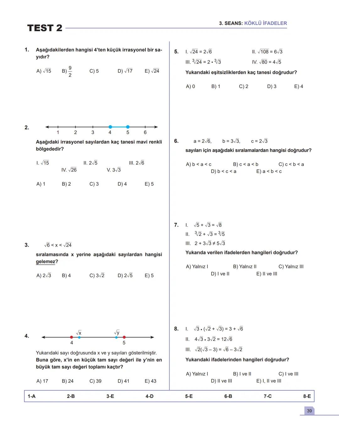 1. SEANS |ÜSLÜ İFADELER
BİLGİ
1.1 - Toplam - Çarpım - Üs Kavramları
•
a gerçek sayı ve n pozitif tam sayı olmak üzere,
a+a++ a = n.a
n tane