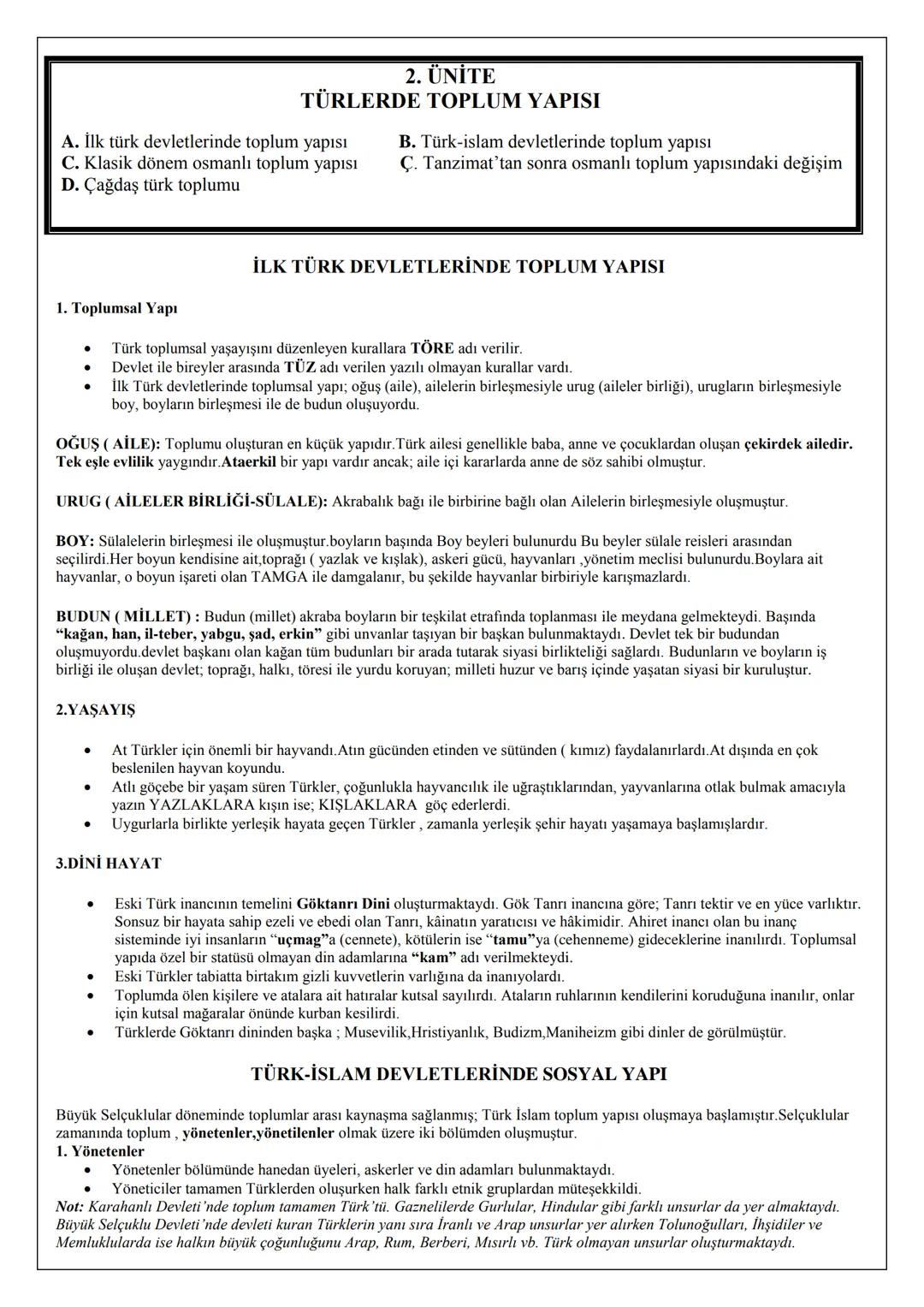 # TARİH 11
# DERS NOTLARI
Türk Kültür Tarihi
2015
MURAT KILINÇ
TARİH ÖĞRETMENİ # 1. ÜNİTE
# TÜRKLERDE DEVLET TEŞKİLATI
* A. İlk Türk