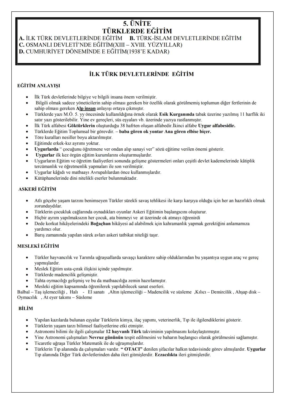 # TARİH 11
# DERS NOTLARI
Türk Kültür Tarihi
2015
MURAT KILINÇ
TARİH ÖĞRETMENİ # 1. ÜNİTE
# TÜRKLERDE DEVLET TEŞKİLATI
* A. İlk Türk
