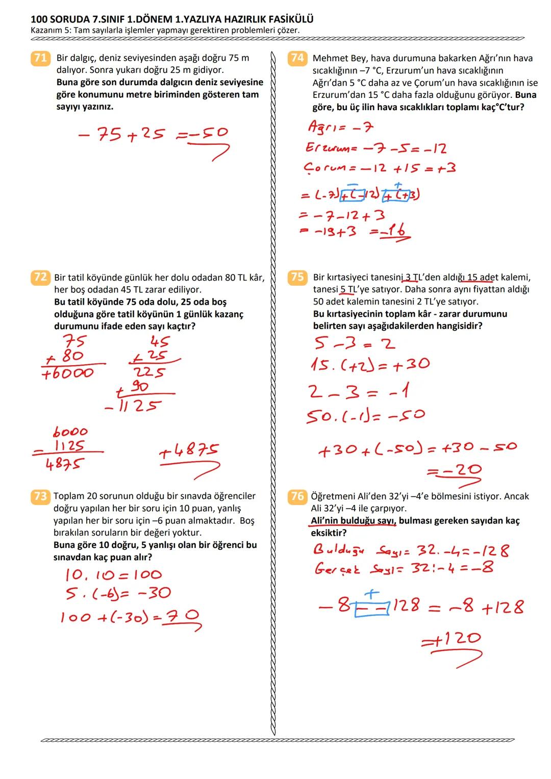 100 SORUDA
1.DÖNEM 1.YAZILIYA HAZIRLIK
•
FASİKÜLÜ
2024 - 2025
7. SINIF
• TAMAMI AÇIK UÇLU
• TAMAMI VİDEO ÇÖZÜMLÜ
LGS-TEOG - PYBS ÇIKMIŞ SORU
