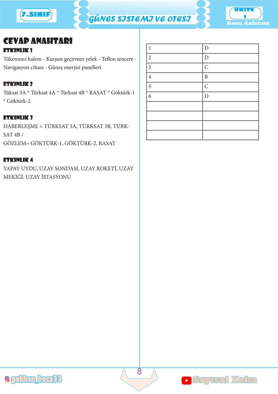 7.SINIF
A. UZAY ARAŞTIRMALARI
Teknoloji ve Uzay Araştırmaları
GÜNES SISTEMI VE OTESI
► Gök cisimlerinin uzaydaki durumlarını ve hareketlerin