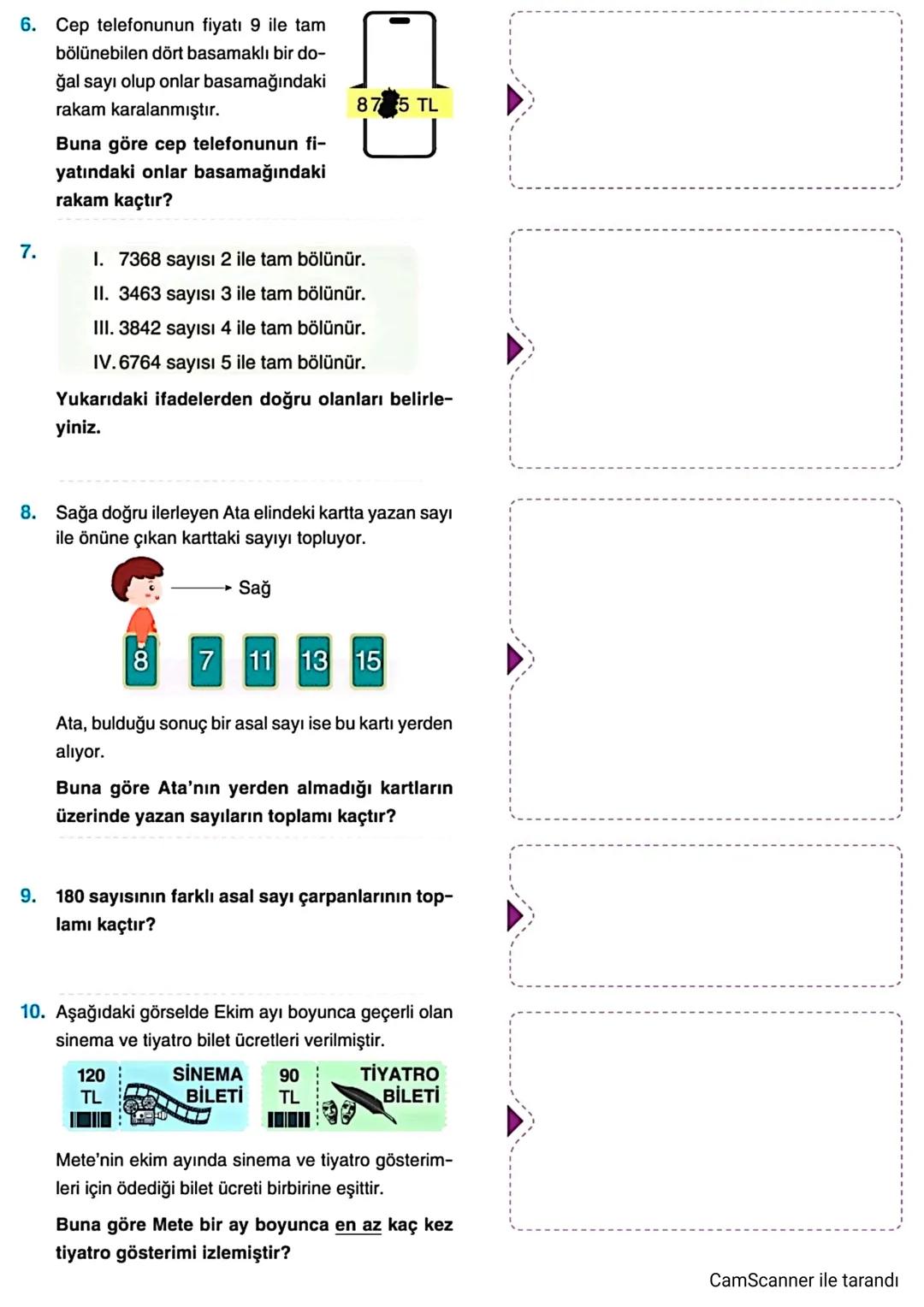 5 MATEMATİK
1. Bu sınavda 10 soru vardır.
2024-2025 EĞİTİM ÖĞRETİM YILI
2. Aşağıdaki tabloda her sorunun puan değeri verilmektedir.
1. S