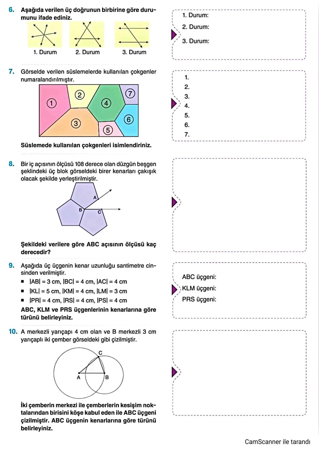 5 MATEMATİK
1. Bu sınavda 10 soru vardır.
2024-2025 EĞİTİM ÖĞRETİM YILI
2. Aşağıdaki tabloda her sorunun puan değeri verilmektedir.
1. S