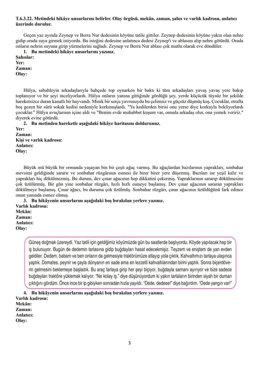 TÜRKÇE YAZILISINA HAZIRLIK
Kazanım: T.6.3.5. Bağlamdan yararlanarak bilmediği kelime ve kelime gruplarının anlamını tahmin eder.
Soğuk bir