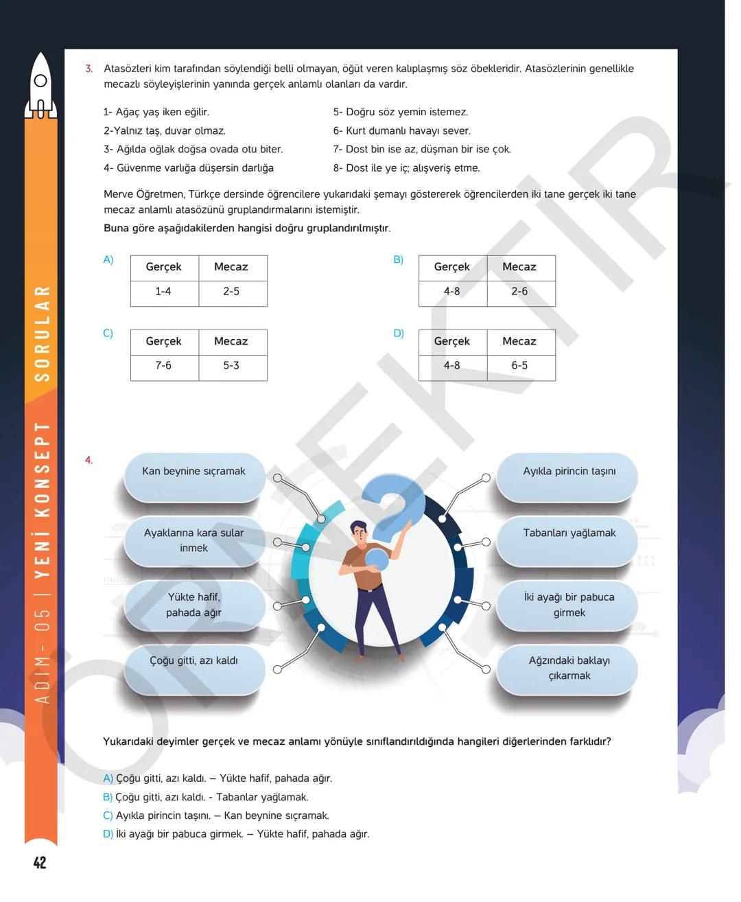# 6. SINIF TÜRKÇE
Sevgili öğrenciler,
Soruları olduğu kadar etkinliği ve konu anlatımları da yeni nesil olan
Dergi Konseptinde Yeni Nesil D