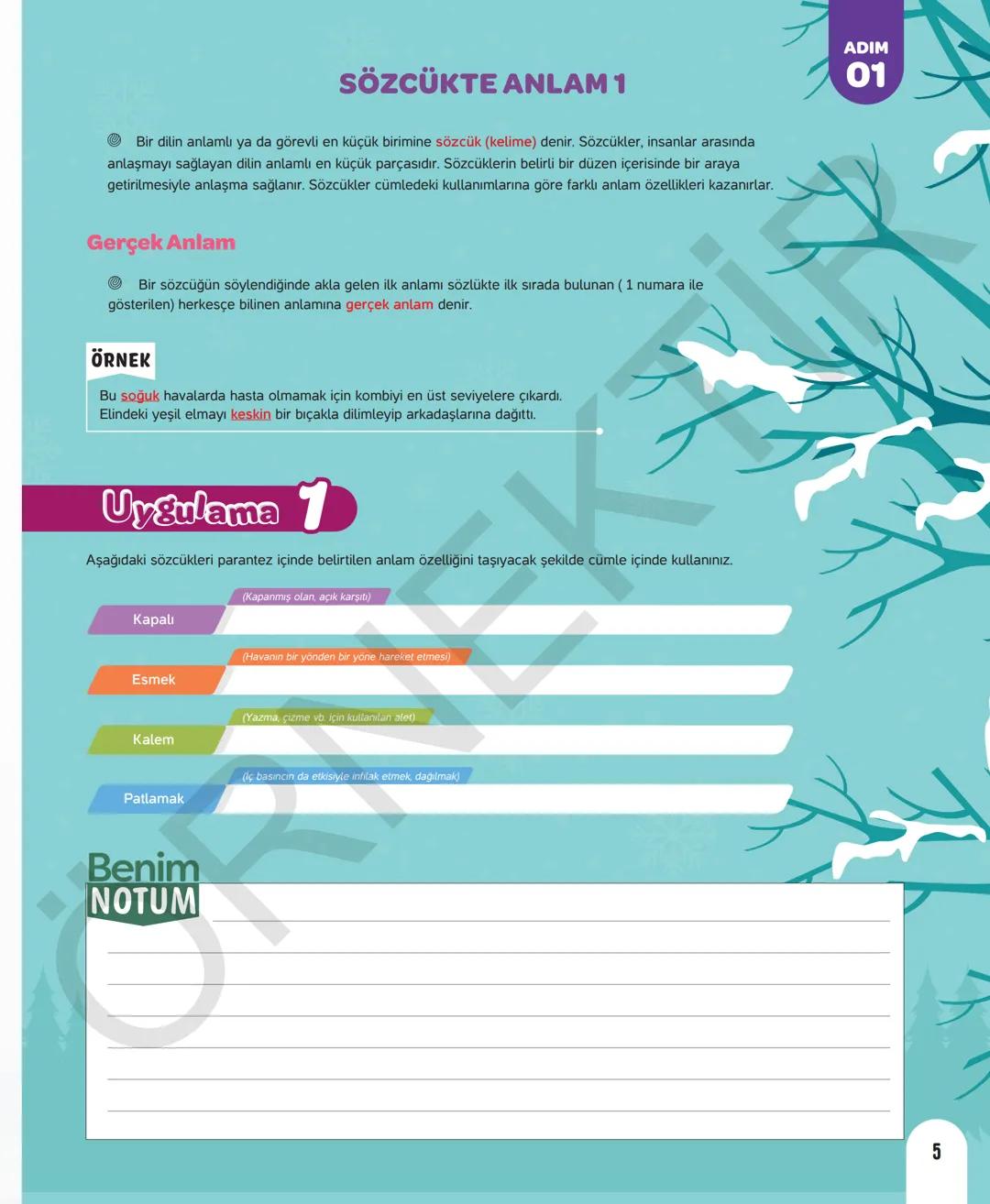 # 6. SINIF TÜRKÇE
Sevgili öğrenciler,
Soruları olduğu kadar etkinliği ve konu anlatımları da yeni nesil olan
Dergi Konseptinde Yeni Nesil D