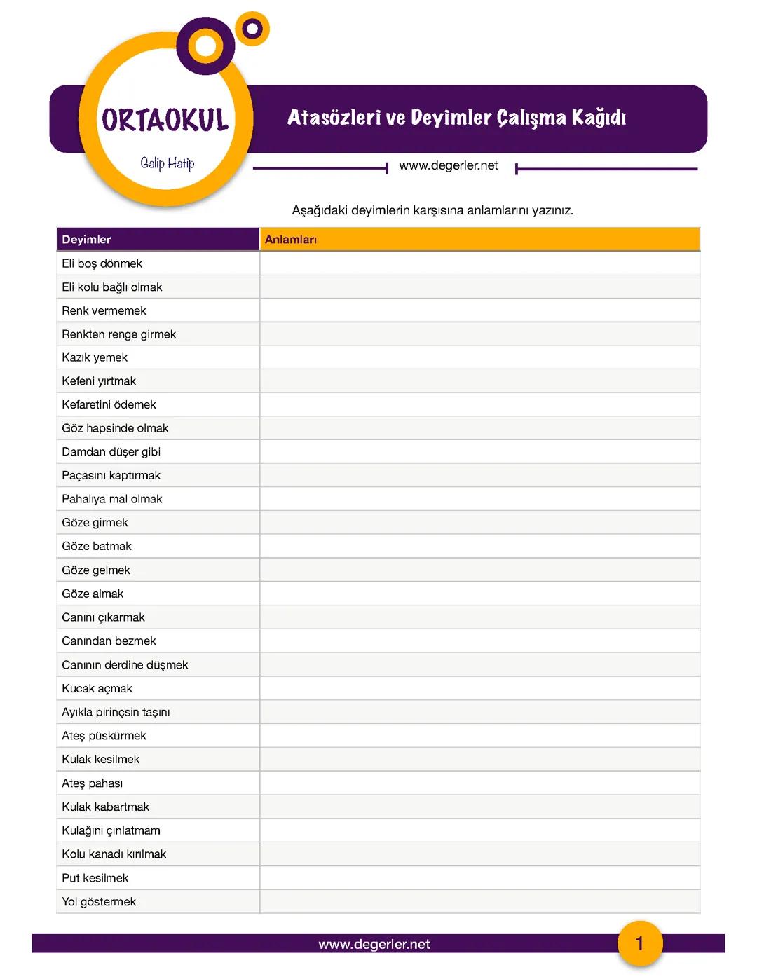 Türkçe deyimler ve atasözleri