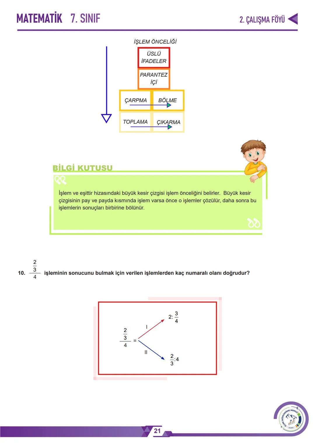 *
*
HURIYETI MILLI
*
GITIM BAKAN
טNרופ
BURSA İL MİLLÎ EĞİTİM MÜDÜRLÜĞÜ
3
+3.=6
༤
2. ÇALIŞMA FÖYÜ
MATEMATİK
7. SINIF
LENDİRME
MERKEZİ
ÖLÇME
B