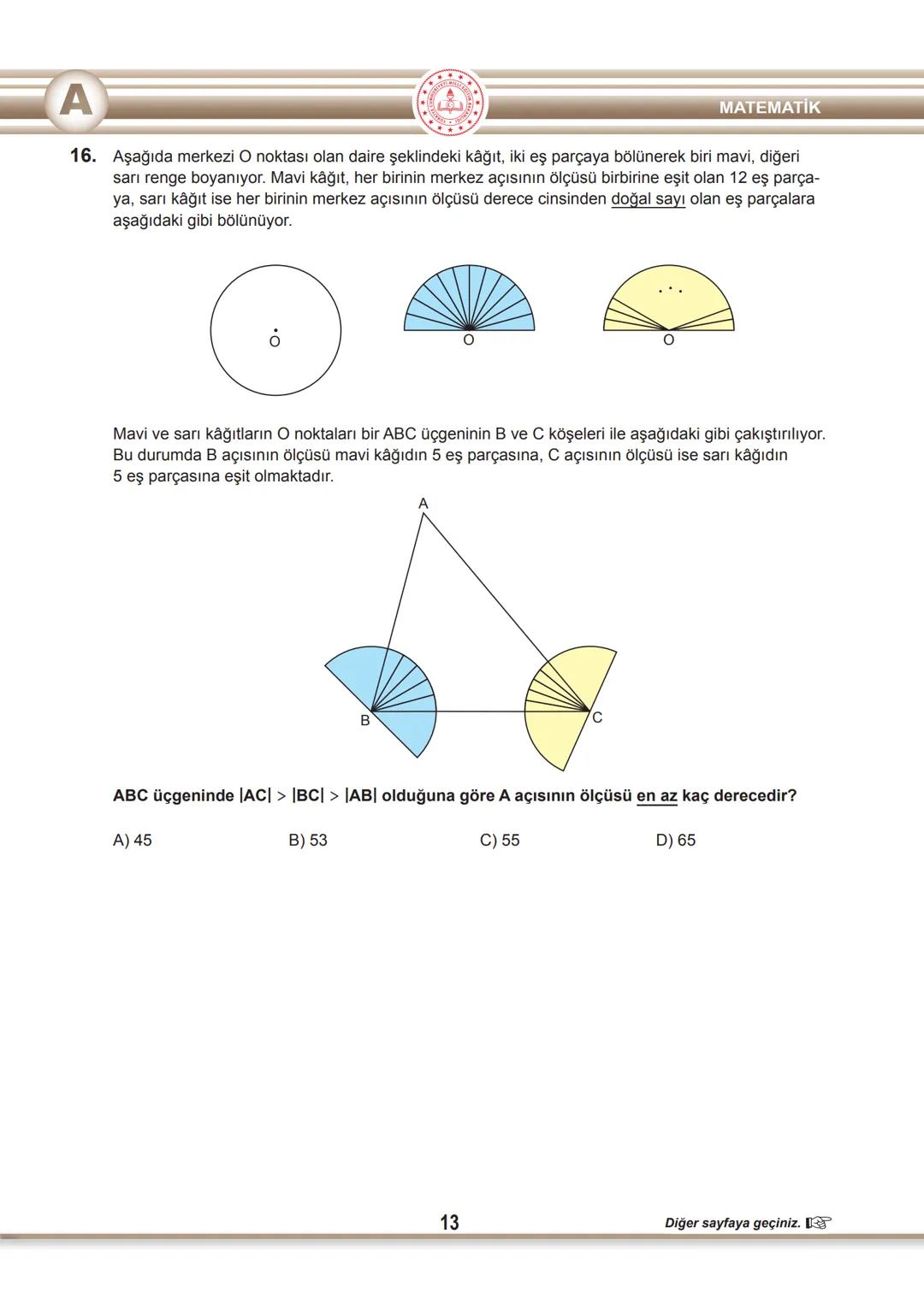 T.C.
MİLLÎ EĞİTİM BAKANLIĞI
ÖLÇME, DEĞERLENDİRME VE SINAV HİZMETLERİ GENEL MÜDÜRLÜĞÜ
SINAVLA ÖĞRENCİ ALACAK ORTAÖĞRETİM
KURUMLARINA İLİŞKİN