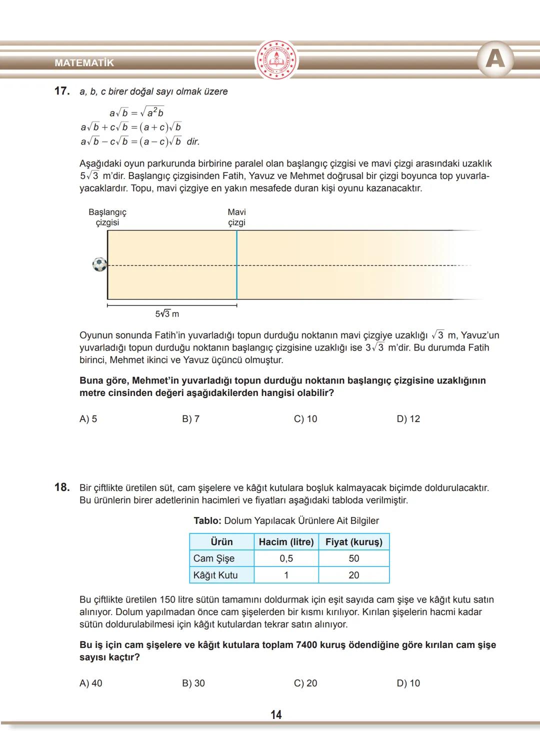 T.C.
MİLLÎ EĞİTİM BAKANLIĞI
ÖLÇME, DEĞERLENDİRME VE SINAV HİZMETLERİ GENEL MÜDÜRLÜĞÜ
SINAVLA ÖĞRENCİ ALACAK ORTAÖĞRETİM
KURUMLARINA İLİŞKİN