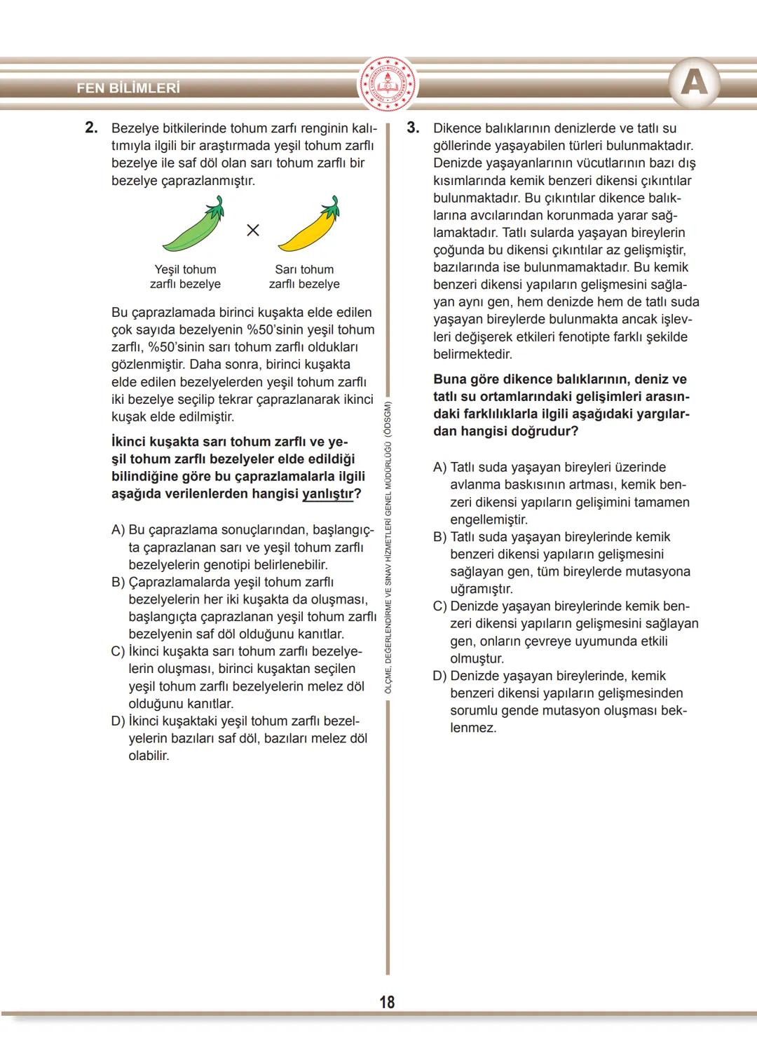 T.C.
MİLLÎ EĞİTİM BAKANLIĞI
ÖLÇME, DEĞERLENDİRME VE SINAV HİZMETLERİ GENEL MÜDÜRLÜĞÜ
SINAVLA ÖĞRENCİ ALACAK ORTAÖĞRETİM
KURUMLARINA İLİŞKİN