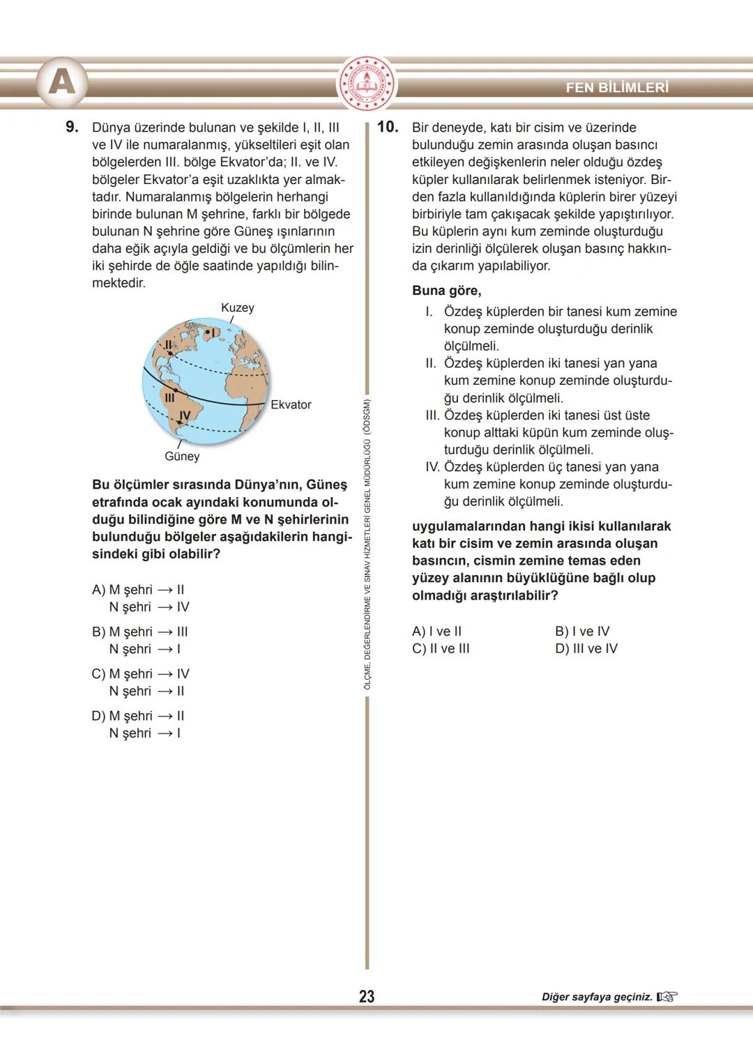 T.C.
MİLLÎ EĞİTİM BAKANLIĞI
ÖLÇME, DEĞERLENDİRME VE SINAV HİZMETLERİ GENEL MÜDÜRLÜĞÜ
SINAVLA ÖĞRENCİ ALACAK ORTAÖĞRETİM
KURUMLARINA İLİŞKİN