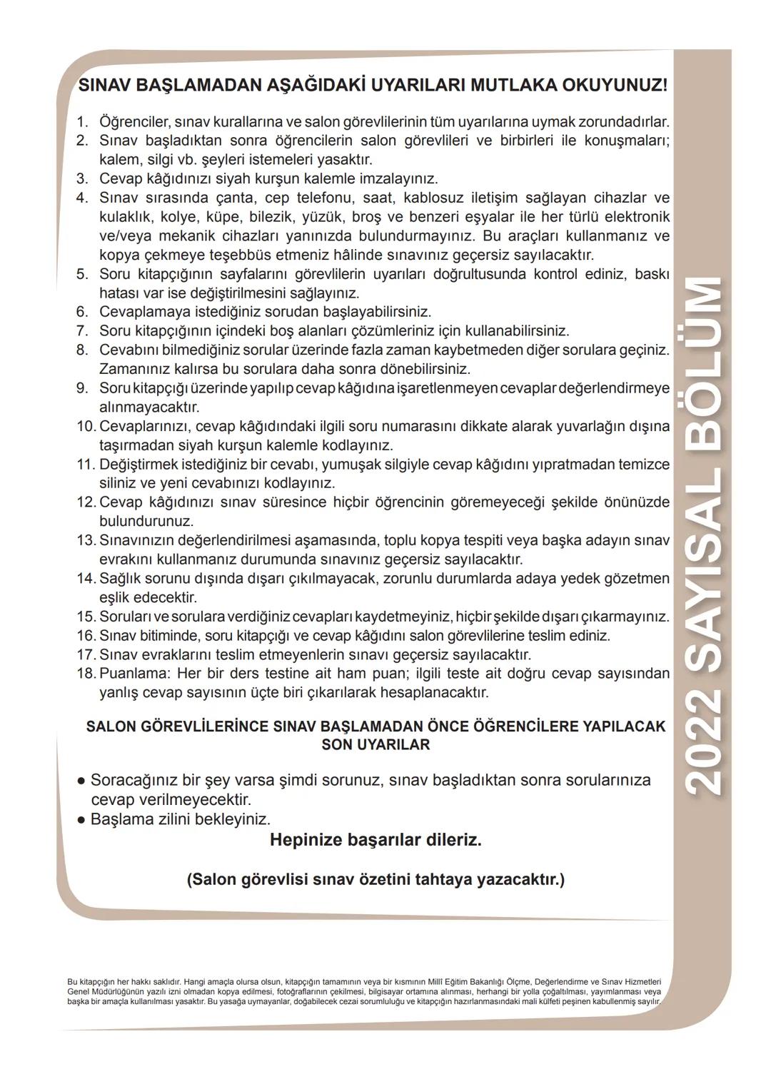 T.C.
MİLLÎ EĞİTİM BAKANLIĞI
ÖLÇME, DEĞERLENDİRME VE SINAV HİZMETLERİ GENEL MÜDÜRLÜĞÜ
SINAVLA ÖĞRENCİ ALACAK ORTAÖĞRETİM
KURUMLARINA İLİŞKİN