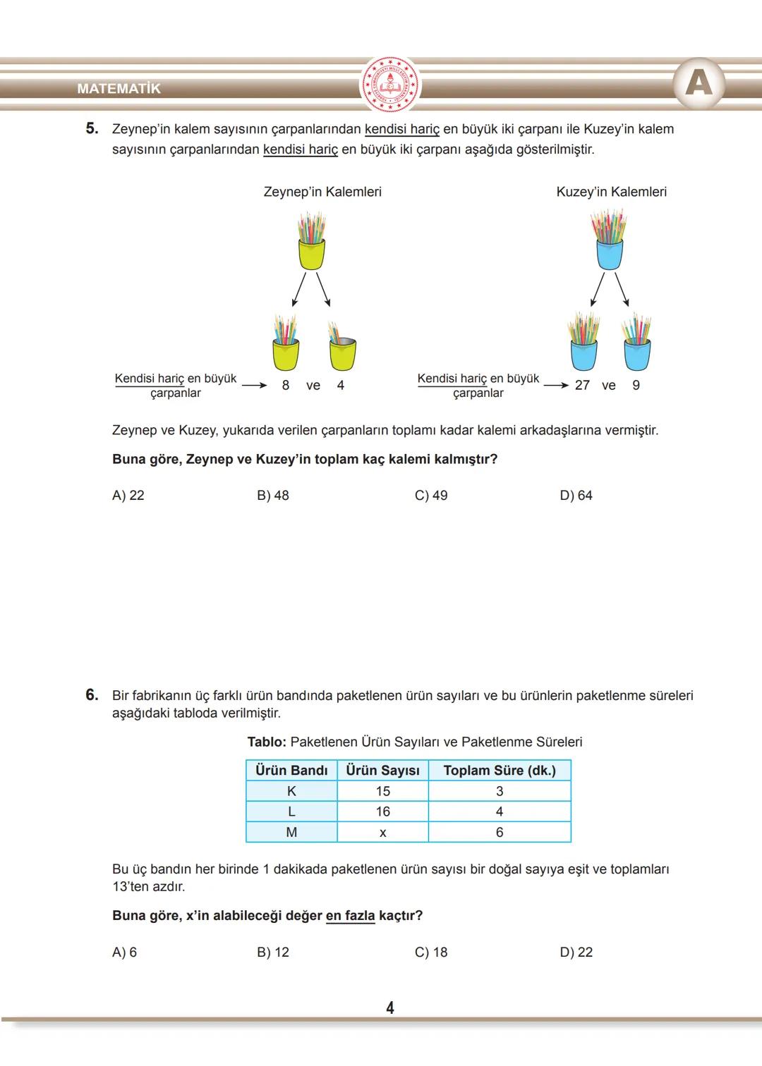 T.C.
MİLLÎ EĞİTİM BAKANLIĞI
ÖLÇME, DEĞERLENDİRME VE SINAV HİZMETLERİ GENEL MÜDÜRLÜĞÜ
SINAVLA ÖĞRENCİ ALACAK ORTAÖĞRETİM
KURUMLARINA İLİŞKİN