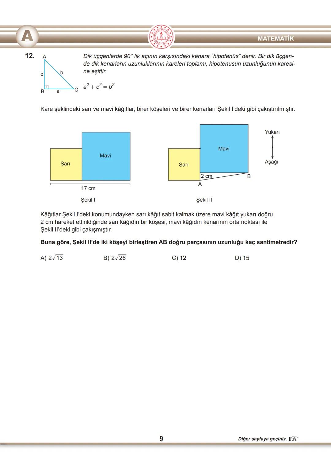 T.C.
MİLLÎ EĞİTİM BAKANLIĞI
ÖLÇME, DEĞERLENDİRME VE SINAV HİZMETLERİ GENEL MÜDÜRLÜĞÜ
SINAVLA ÖĞRENCİ ALACAK ORTAÖĞRETİM
KURUMLARINA İLİŞKİN