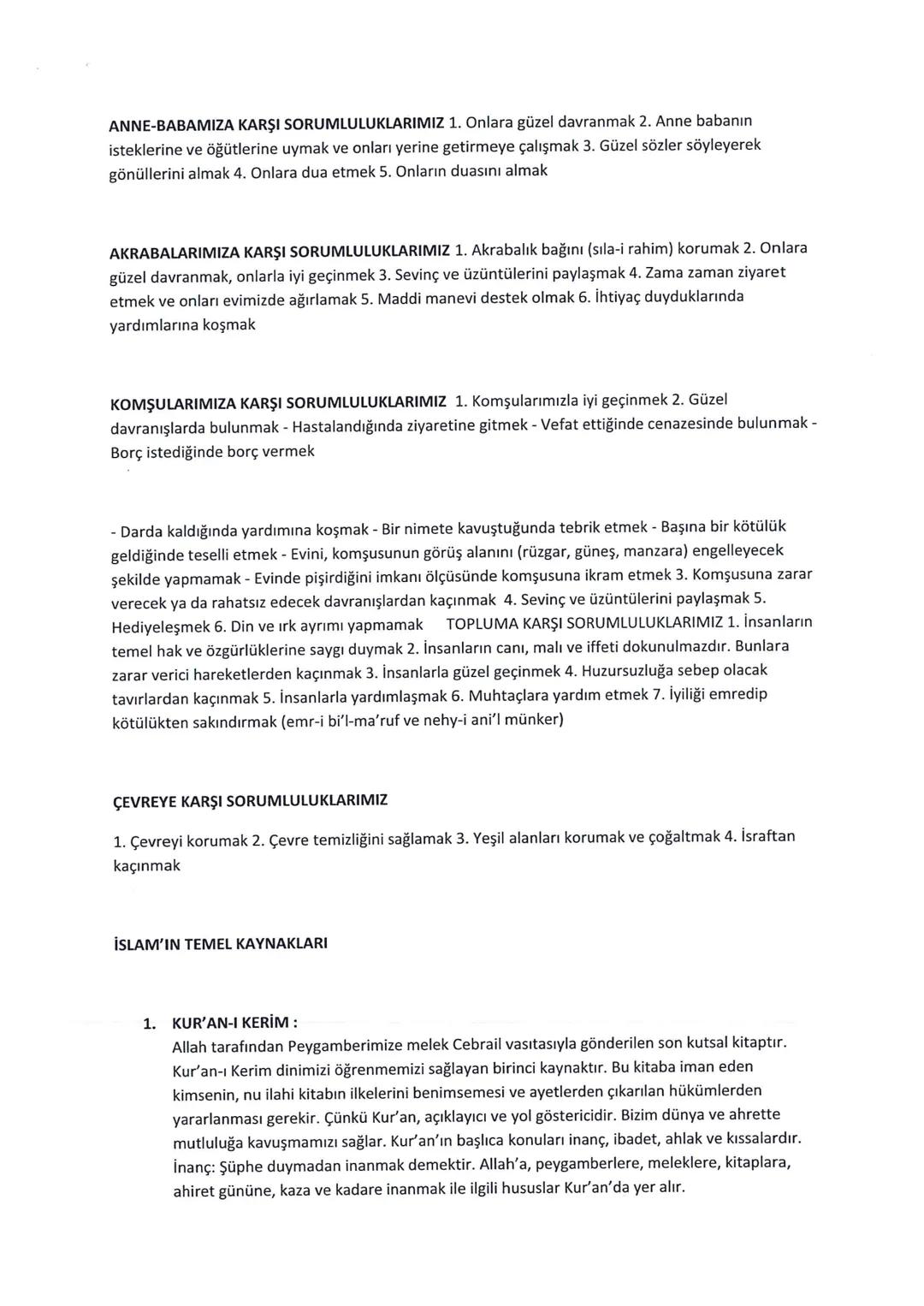 7. SINIF TEMEL DİNİ BİLGİLER KONU ÖZETLERİ
Allah insana akıl gibi büyük bir nimet ve irade vererek söz ve davranışlarında özgür kılmıştır.