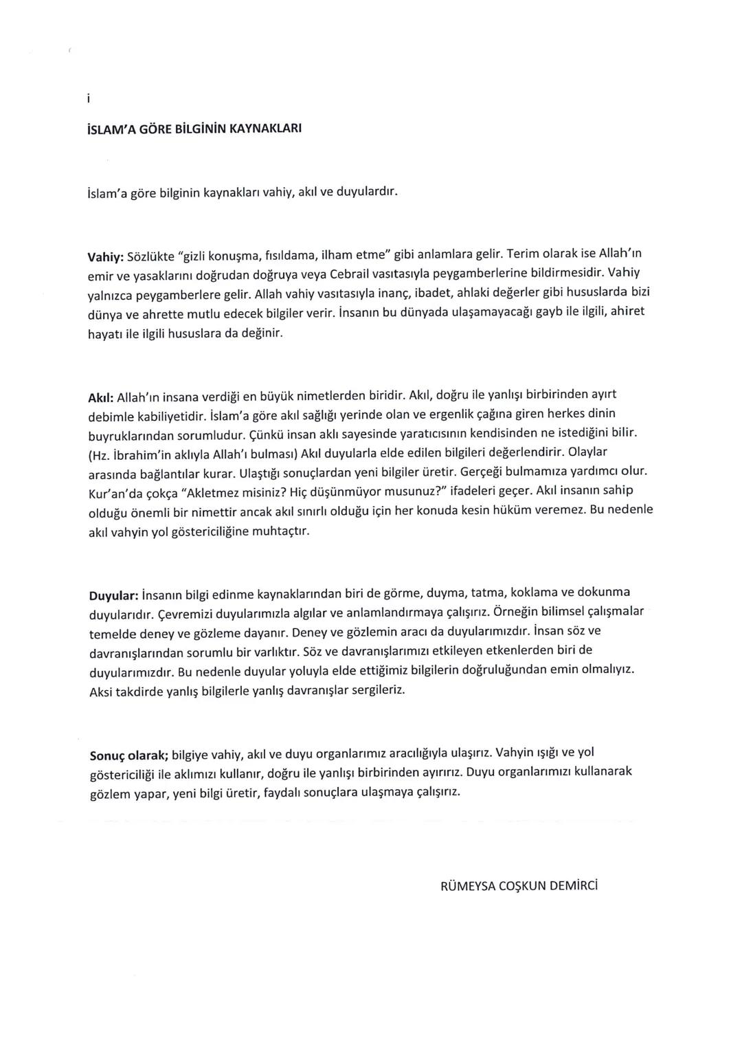 7. SINIF TEMEL DİNİ BİLGİLER KONU ÖZETLERİ
Allah insana akıl gibi büyük bir nimet ve irade vererek söz ve davranışlarında özgür kılmıştır.