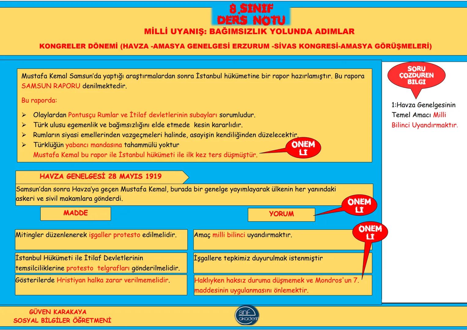2.TEMA
MİLLİ UYANIŞ
BAĞIMSIZLIK
YOLUNDA ADIMLAR 8.SINIF
DERS NOTU
MİLLİ UYANIŞ BAĞIMSIZLIK YOLUNDA ADIMLAR
1.DÜNYA SAVAŞI VE NEDENLERİ
1.DUN