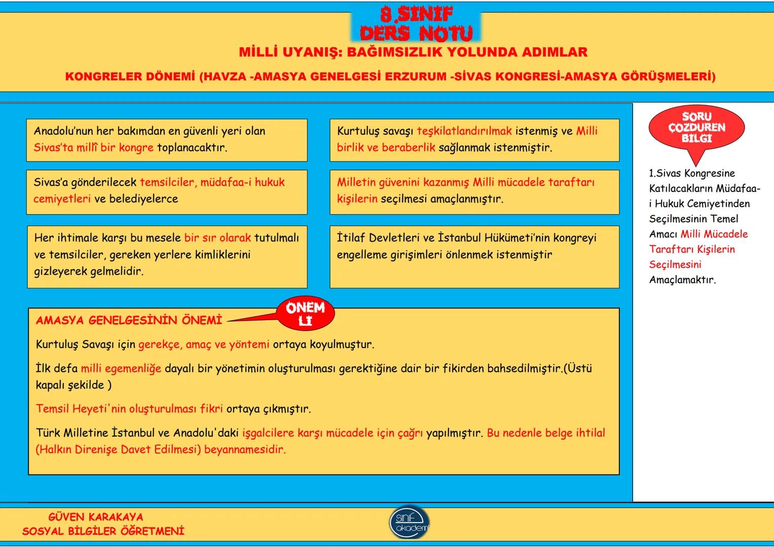 2.TEMA
MİLLİ UYANIŞ
BAĞIMSIZLIK
YOLUNDA ADIMLAR 8.SINIF
DERS NOTU
MİLLİ UYANIŞ BAĞIMSIZLIK YOLUNDA ADIMLAR
1.DÜNYA SAVAŞI VE NEDENLERİ
1.DUN