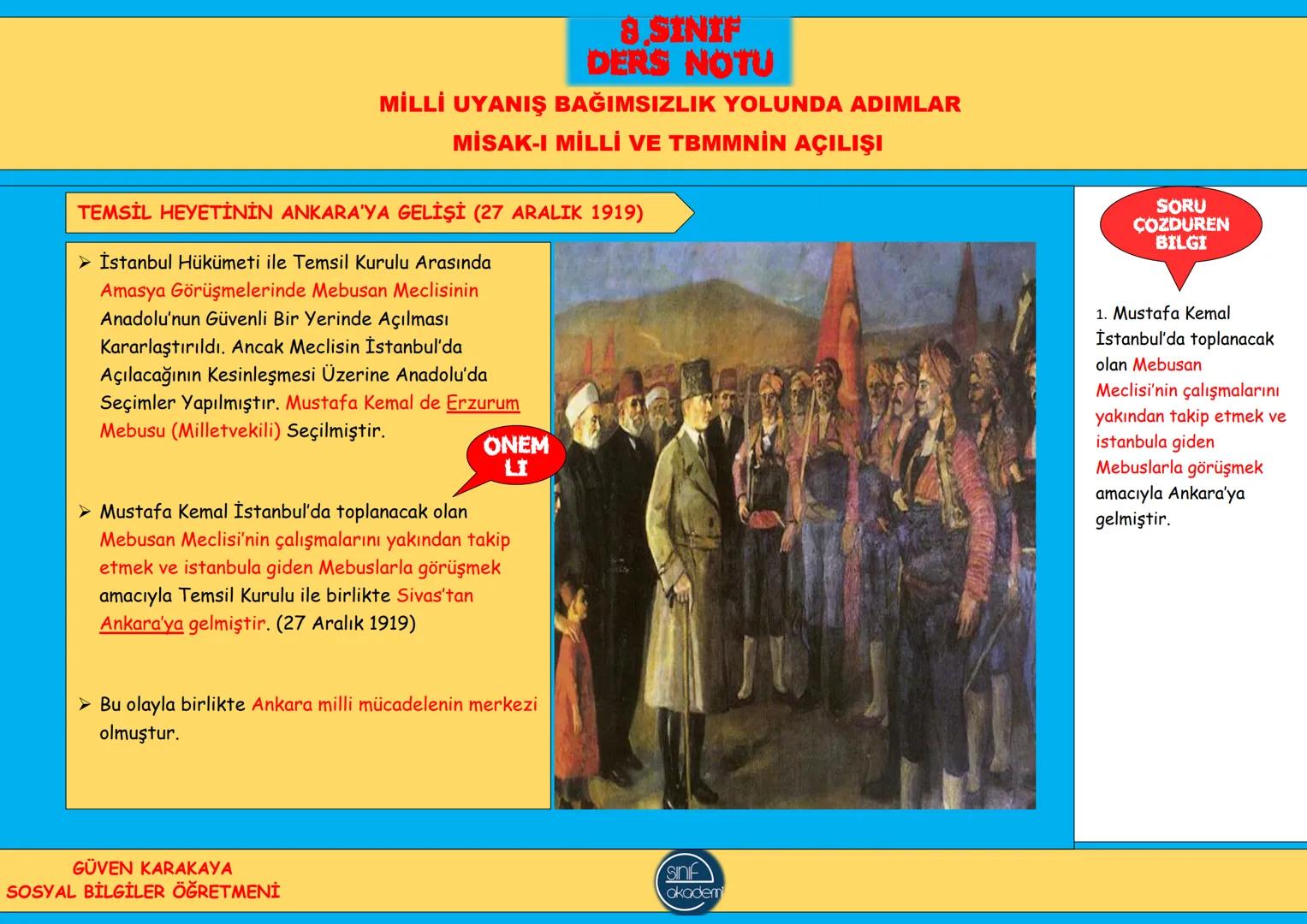 2.TEMA
MİLLİ UYANIŞ
BAĞIMSIZLIK
YOLUNDA ADIMLAR 8.SINIF
DERS NOTU
MİLLİ UYANIŞ BAĞIMSIZLIK YOLUNDA ADIMLAR
1.DÜNYA SAVAŞI VE NEDENLERİ
1.DUN
