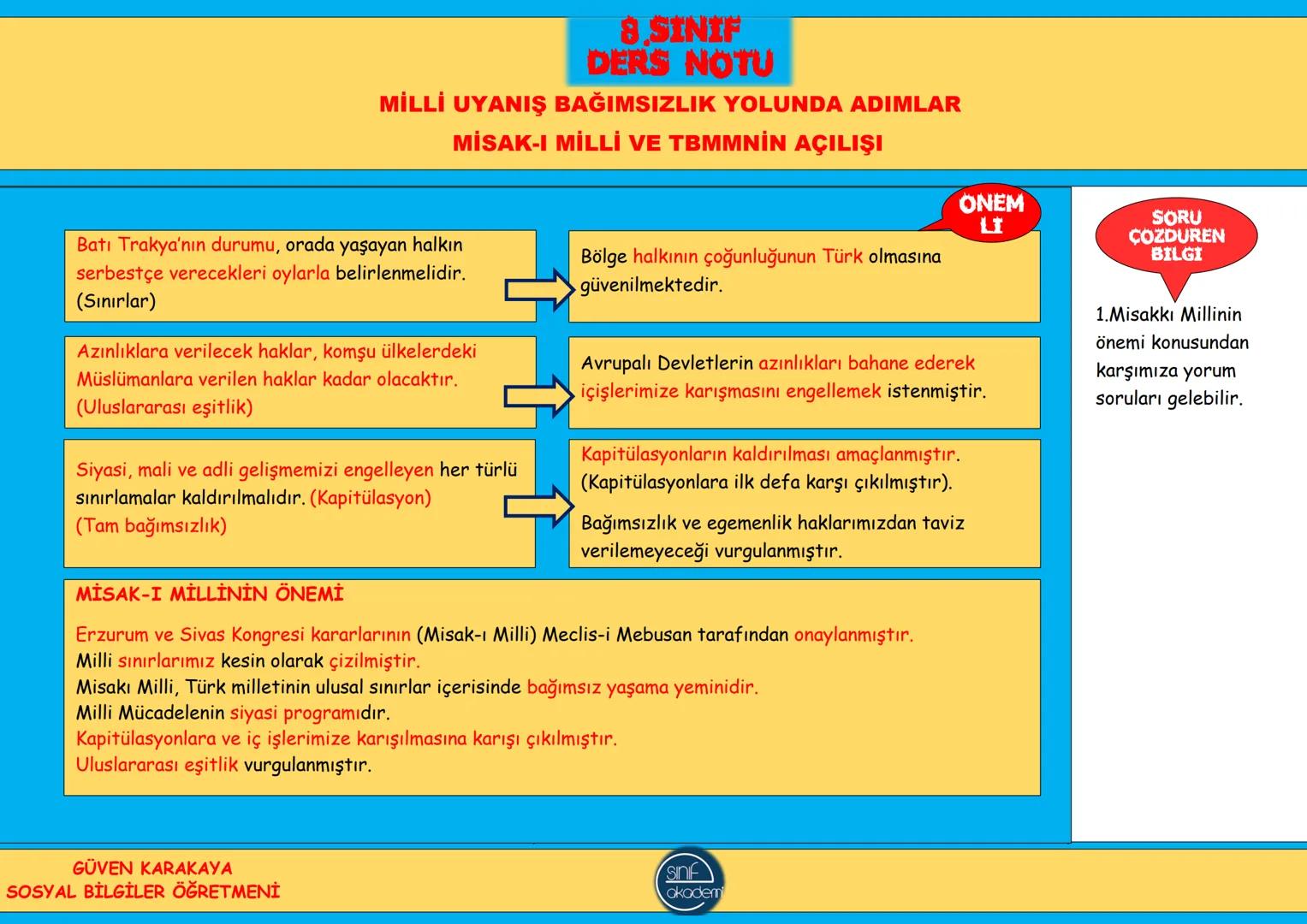 2.TEMA
MİLLİ UYANIŞ
BAĞIMSIZLIK
YOLUNDA ADIMLAR 8.SINIF
DERS NOTU
MİLLİ UYANIŞ BAĞIMSIZLIK YOLUNDA ADIMLAR
1.DÜNYA SAVAŞI VE NEDENLERİ
1.DUN