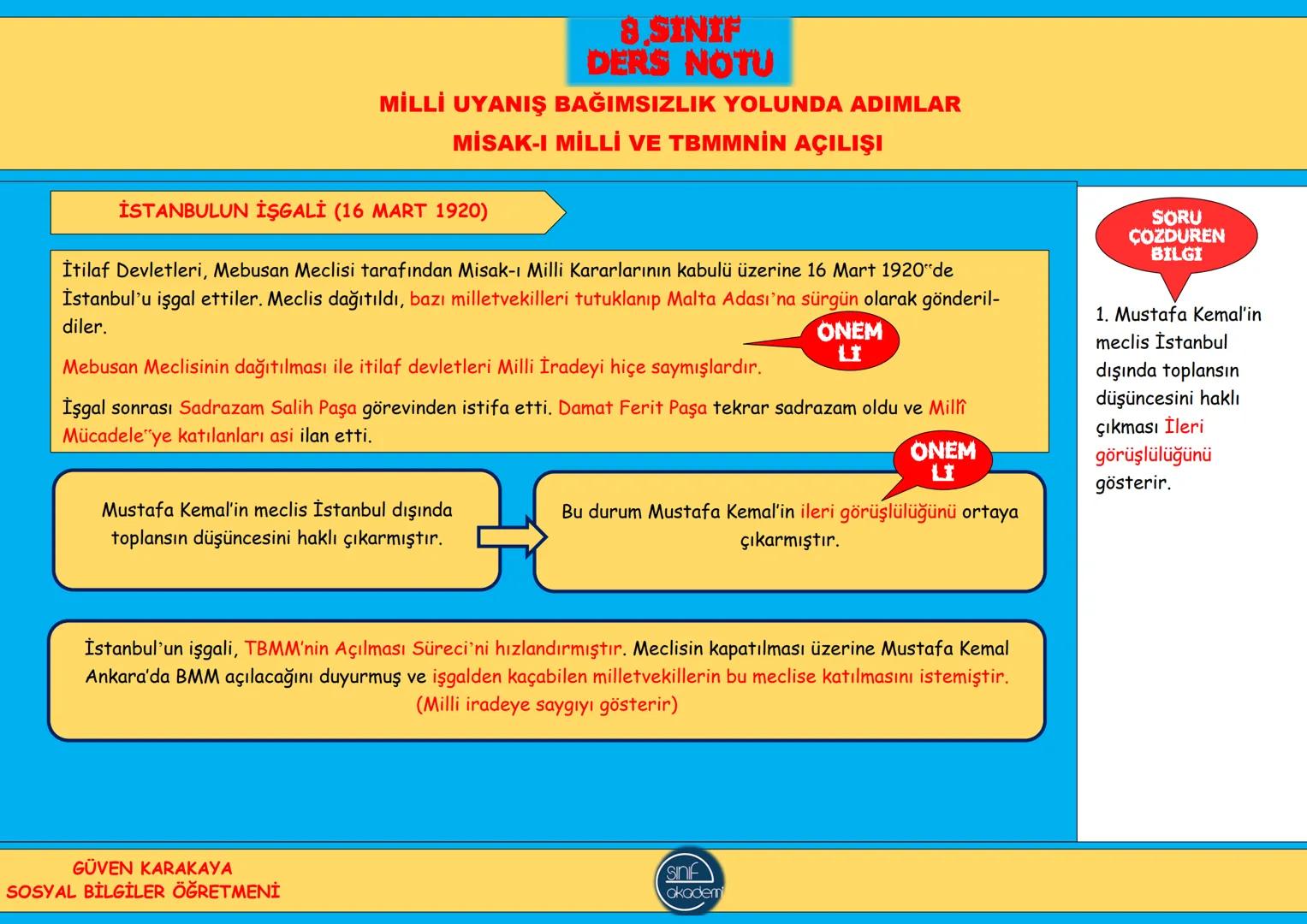 2.TEMA
MİLLİ UYANIŞ
BAĞIMSIZLIK
YOLUNDA ADIMLAR 8.SINIF
DERS NOTU
MİLLİ UYANIŞ BAĞIMSIZLIK YOLUNDA ADIMLAR
1.DÜNYA SAVAŞI VE NEDENLERİ
1.DUN
