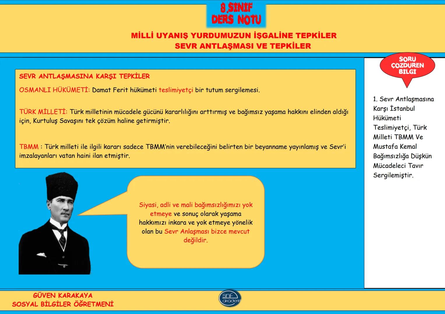 2.TEMA
MİLLİ UYANIŞ
BAĞIMSIZLIK
YOLUNDA ADIMLAR 8.SINIF
DERS NOTU
MİLLİ UYANIŞ BAĞIMSIZLIK YOLUNDA ADIMLAR
1.DÜNYA SAVAŞI VE NEDENLERİ
1.DUN