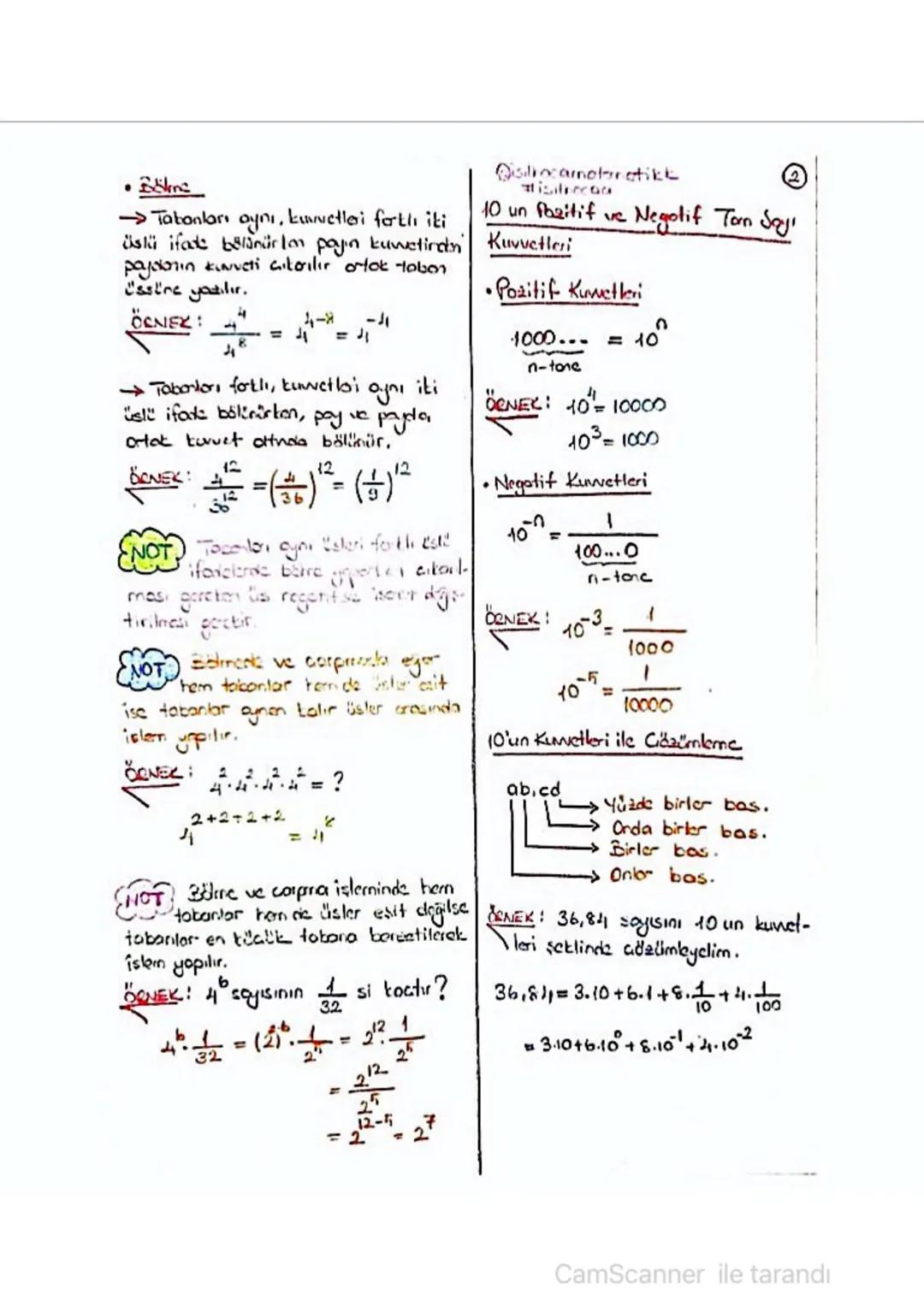 ÜSLÜ İFADELER?
→ a bir tam sayı ve n bir doğal
sayı olmak üzere, n tare a sayısının
corpımı an şeklinde gösterilir.
a.a...a.a = a
n-lone a