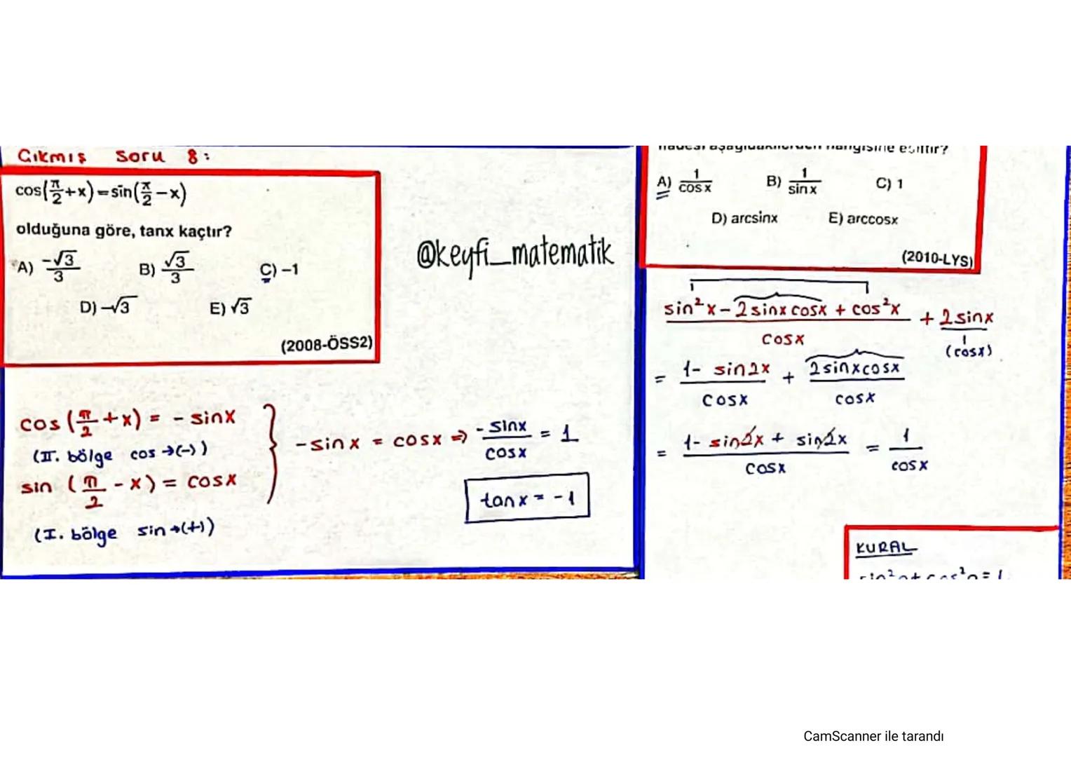 TANJANT FONKSİYONU
Ул
KOTANJANT FONKSİYONU
x=1
A10,1)
Cotos F Kotanjant
Ekseni
y=1
tana
Al1,0)
4
Tanjont
Ekseni
Birim Gember üzerinde x°
ölg