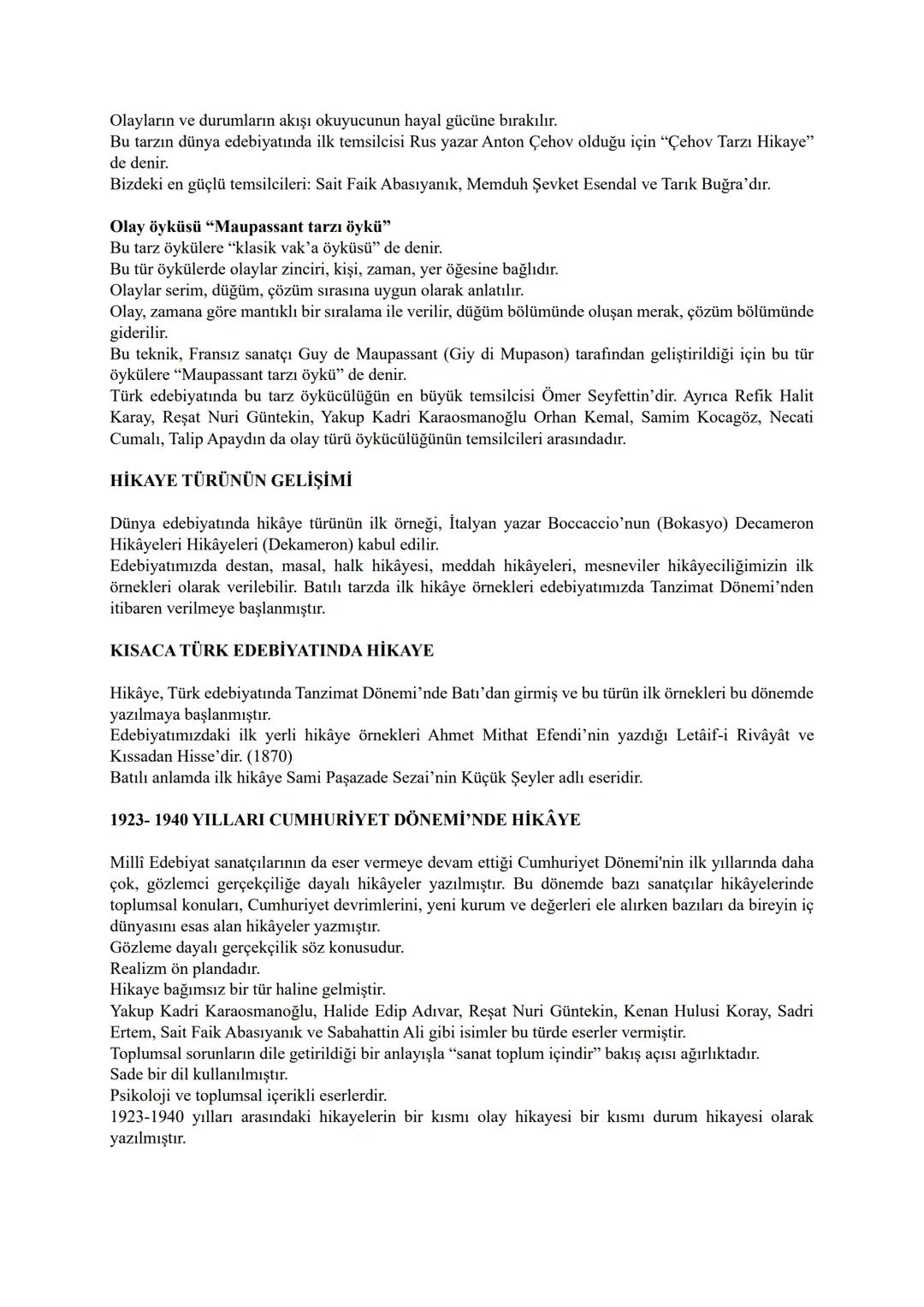 # 11. SINIF EDEBİYAT DERS NOTU
# HİKÂYE (ÖYKÜ)
Hikâye, yaşanmış ya da yaşanması mümkün olan olayları veya durumları ilgi çekici bir biçimd