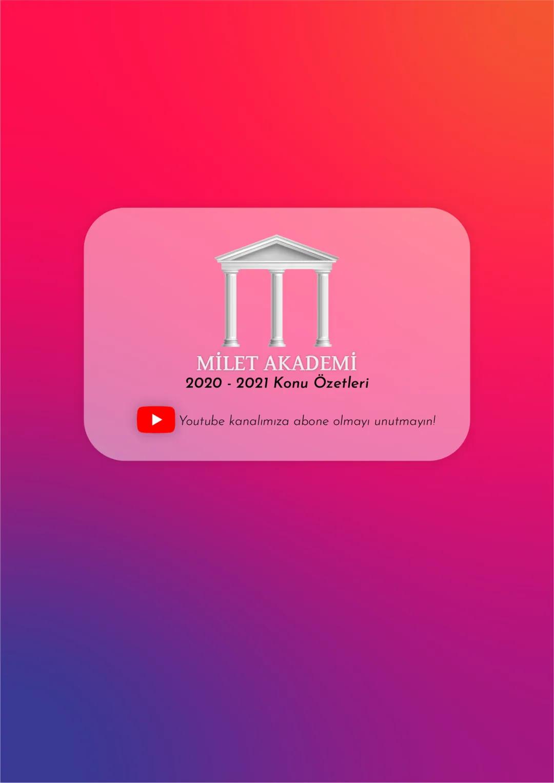 MİLET AKADEMİ
2020 - 2021 Konu Özetleri
Youtube kanalımıza abone olmayı unutmayın! # MİLET AKADEMİ
# COĞRAFYA
# KONU ÖZETİ COĞRAFYA ALT DALL