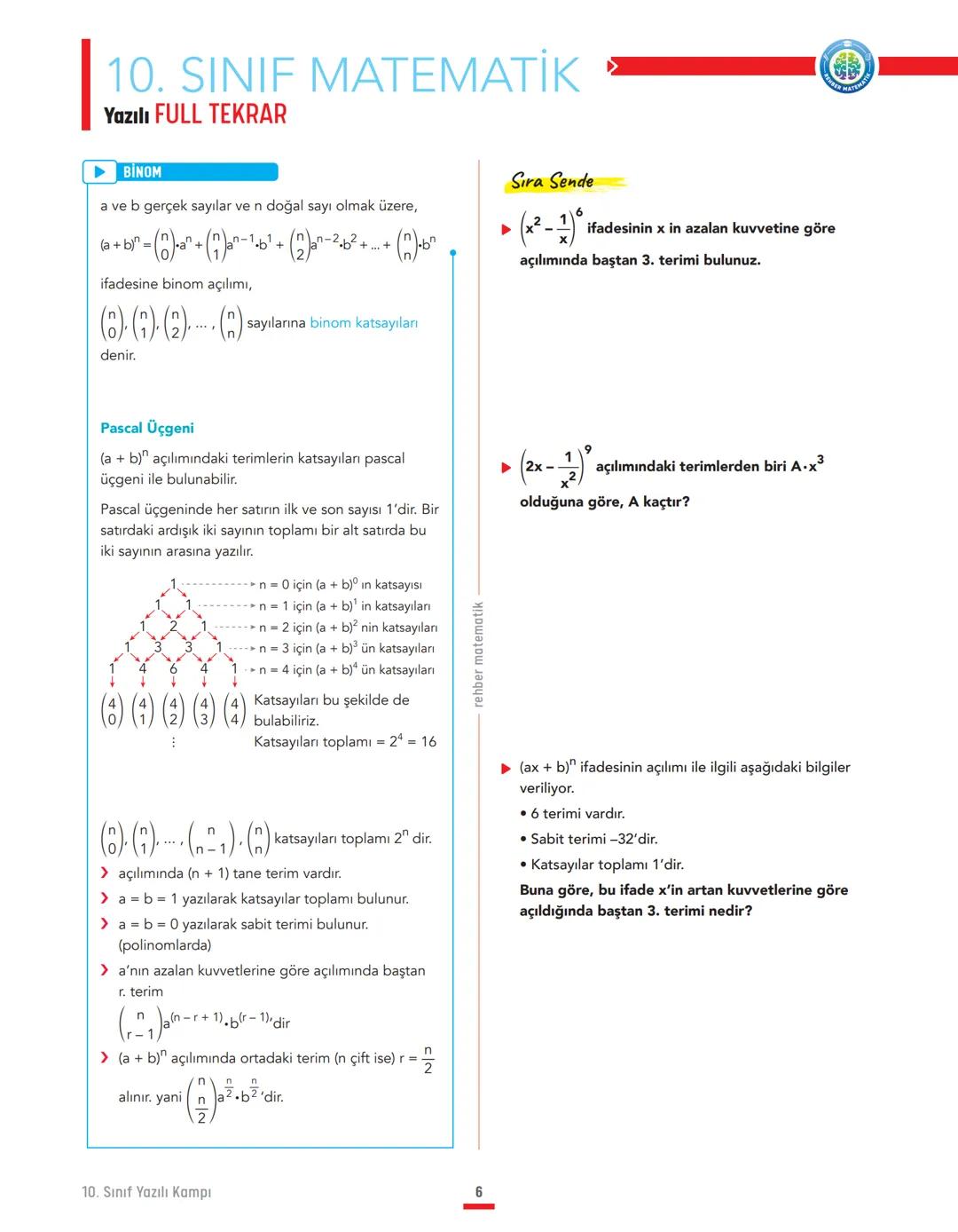 Çözüm
için izle
# 10. SINIF MATEMATİK
## Yazılı FULL TEKRAR
SAYMA OLASILIK
► Toplama Yolu ile Sayma
Sonlu ve ayrık kümelerin veya bağlacı