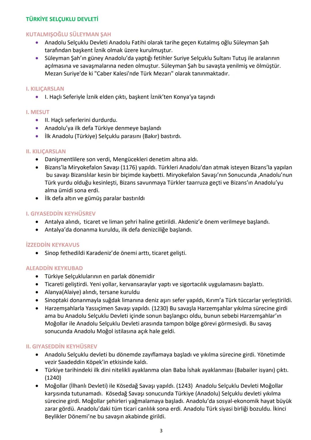 HBMTAL 10. SINIF TARİH DERSİ ÇALIŞMA NOTLARI
YERLEŞME VE DEVLETLEŞME SÜRECİNDE SELÇUKLU TÜRKİYE'Sİ
TÜRKLERDEN ÖNCE ANADOLU'NUN DURUMU
Anadol