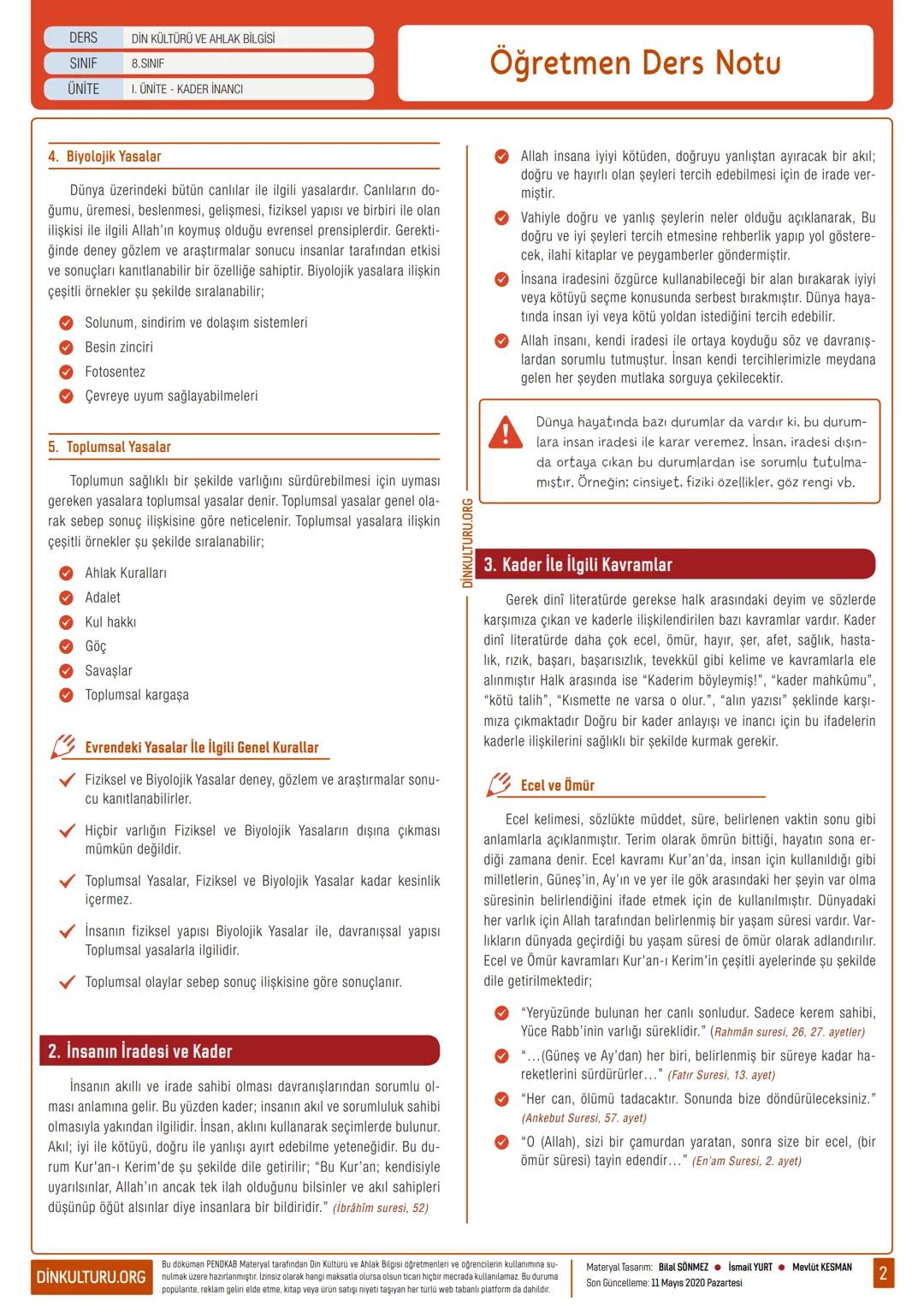 DERS DİN KÜLTÜRÜ VE AHLAK BİLGİSİ
SINIF 8.SINIF
ÜNİTE 1. ÜNİTE - KADER İNANCI
1. Kader ve Kaza İnancı
KADER: bir şeye gücü yetmek, biçimle
