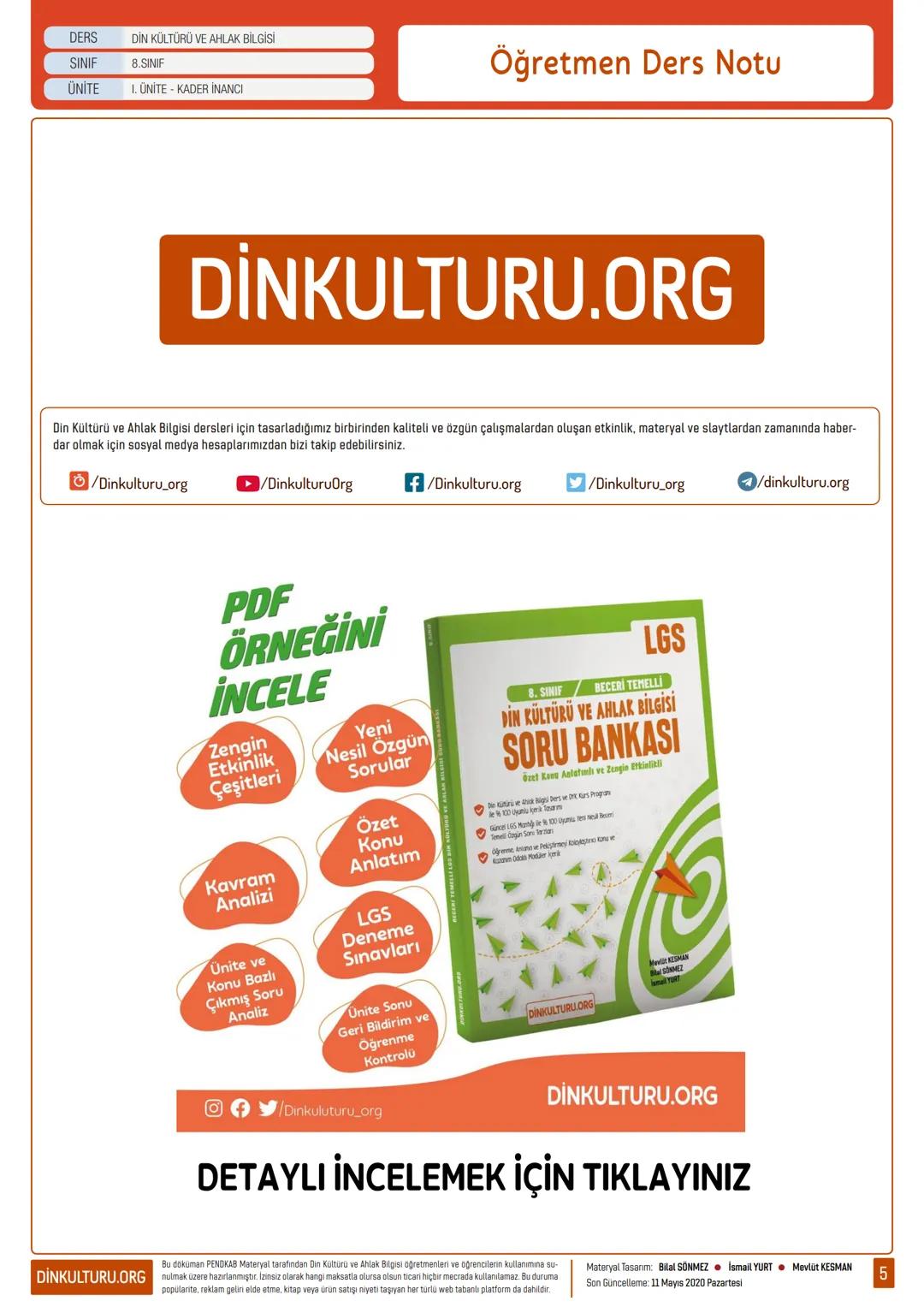 DERS DİN KÜLTÜRÜ VE AHLAK BİLGİSİ
SINIF 8.SINIF
ÜNİTE 1. ÜNİTE - KADER İNANCI
1. Kader ve Kaza İnancı
KADER: bir şeye gücü yetmek, biçimle